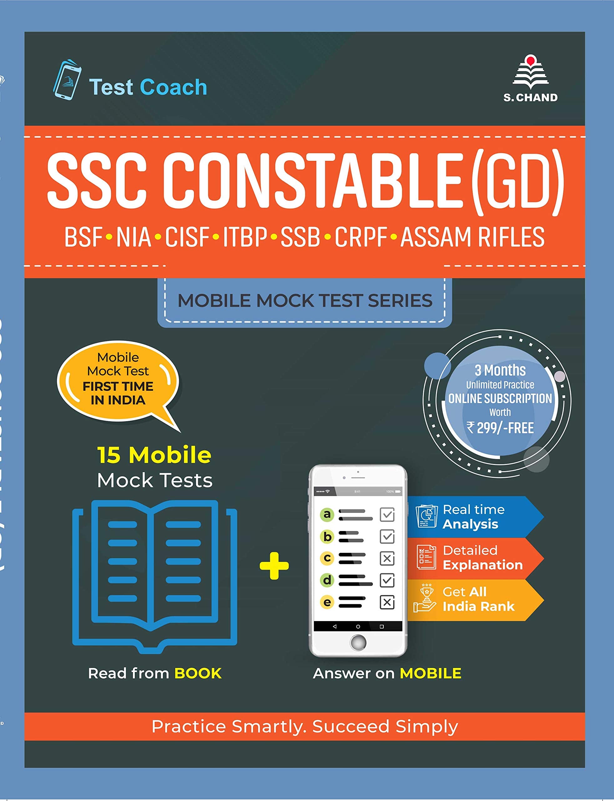 SSC Constable (GD) Mobile Mock Test Series,15 Mobile Mock Tests (English)