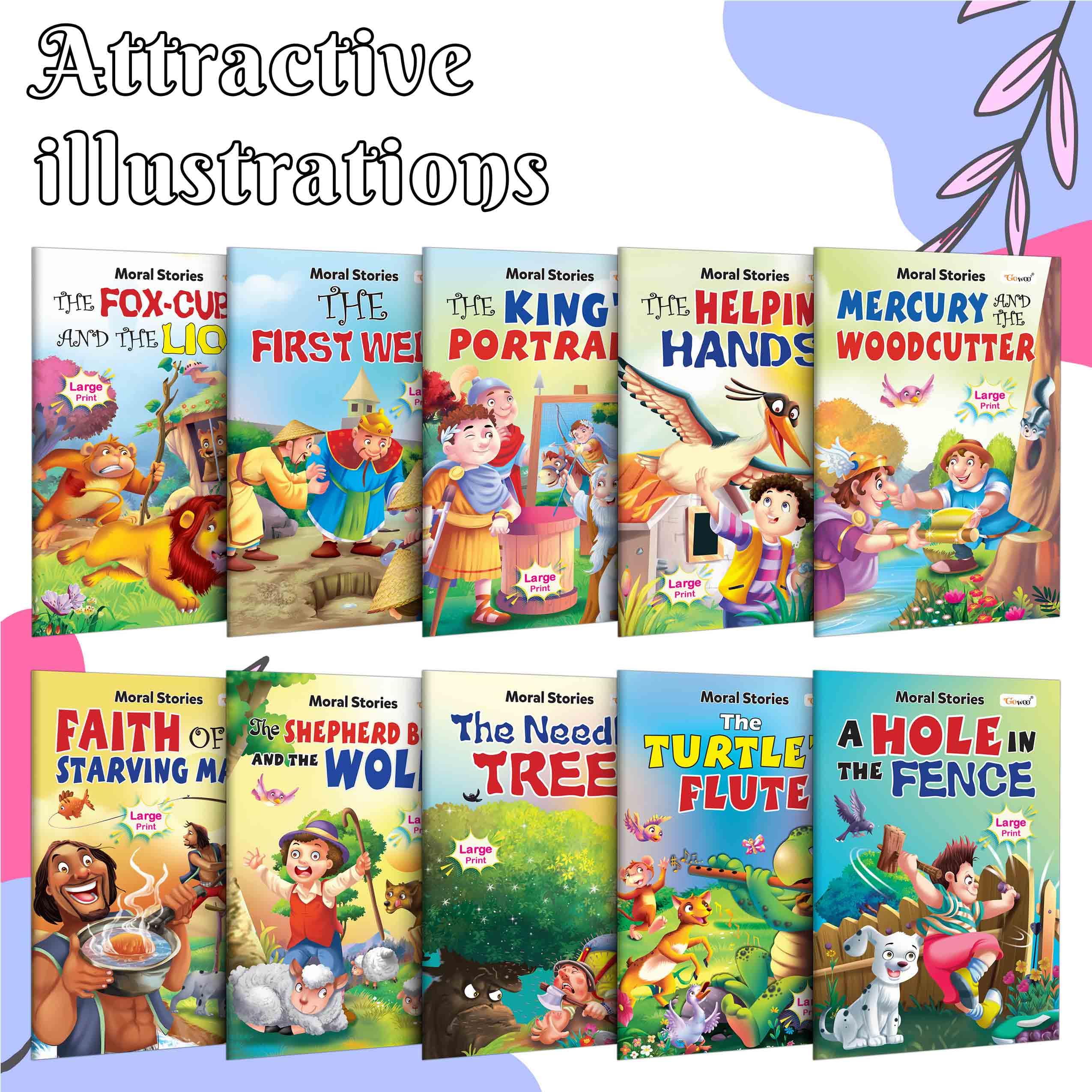 Story Book Set for Children Pack 1 : Essential AllinOne Bag of Early Childhood Learning Story Books | Pack of 10 Story Books