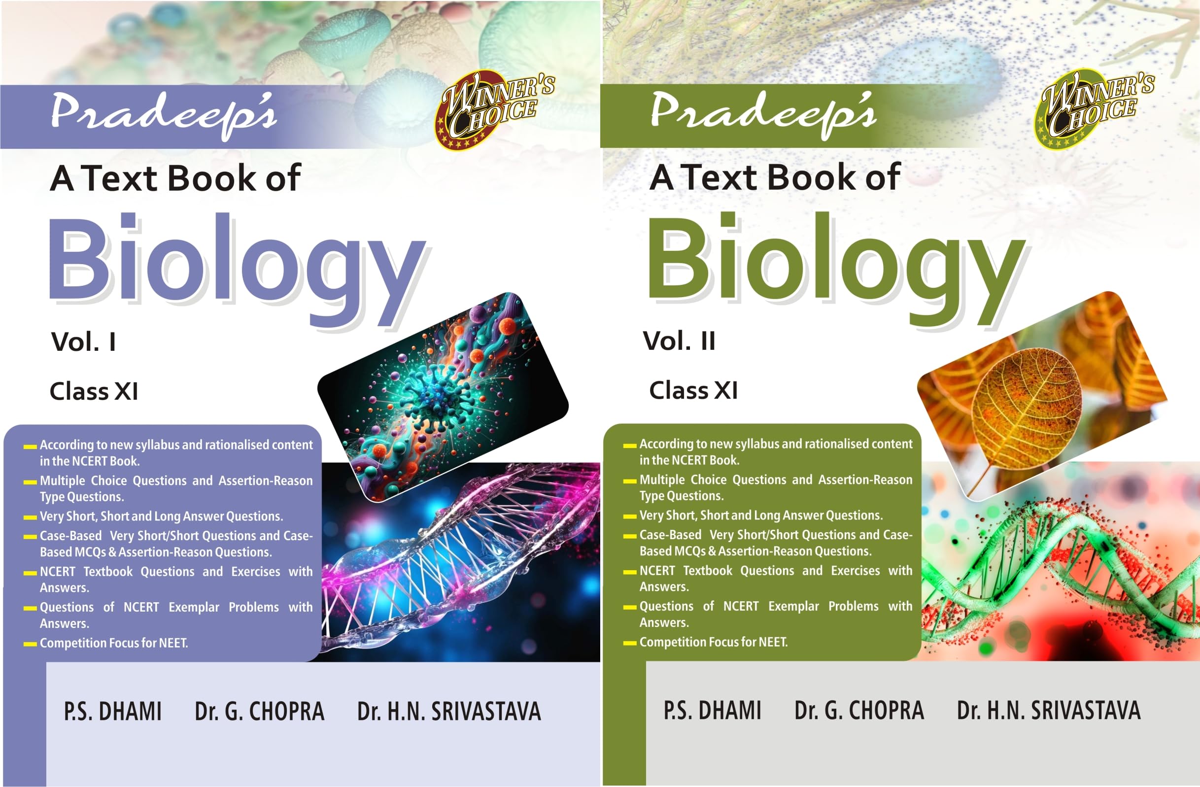 Pradeeps A Text Book of Biology for Class 11 (Vol. 1 & 2) Examination 202425