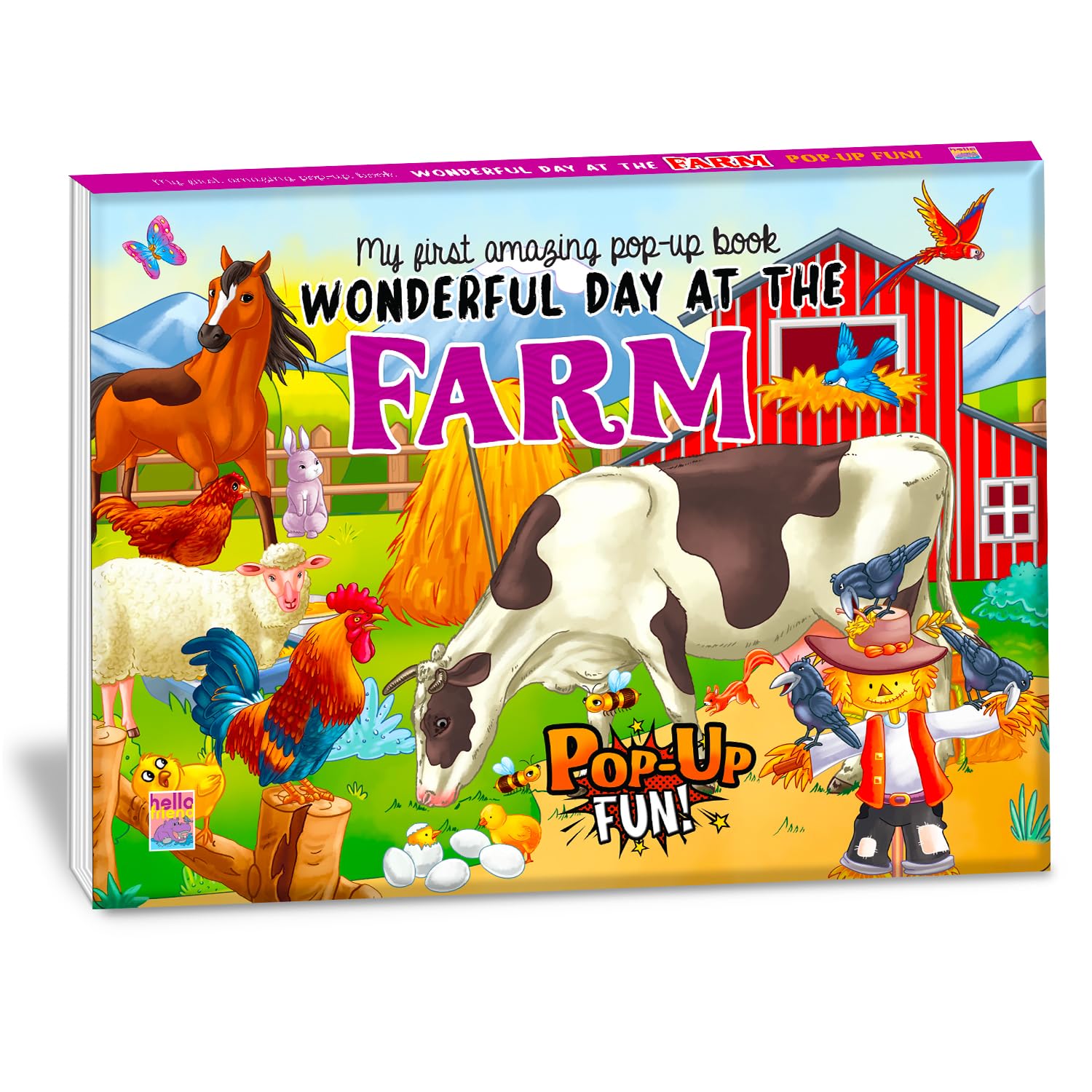 My First Amazing Pop up story Book Wonderful Day in the Farm with Bestime Fun and Colorful for Kids, Children and Toddlers  Age