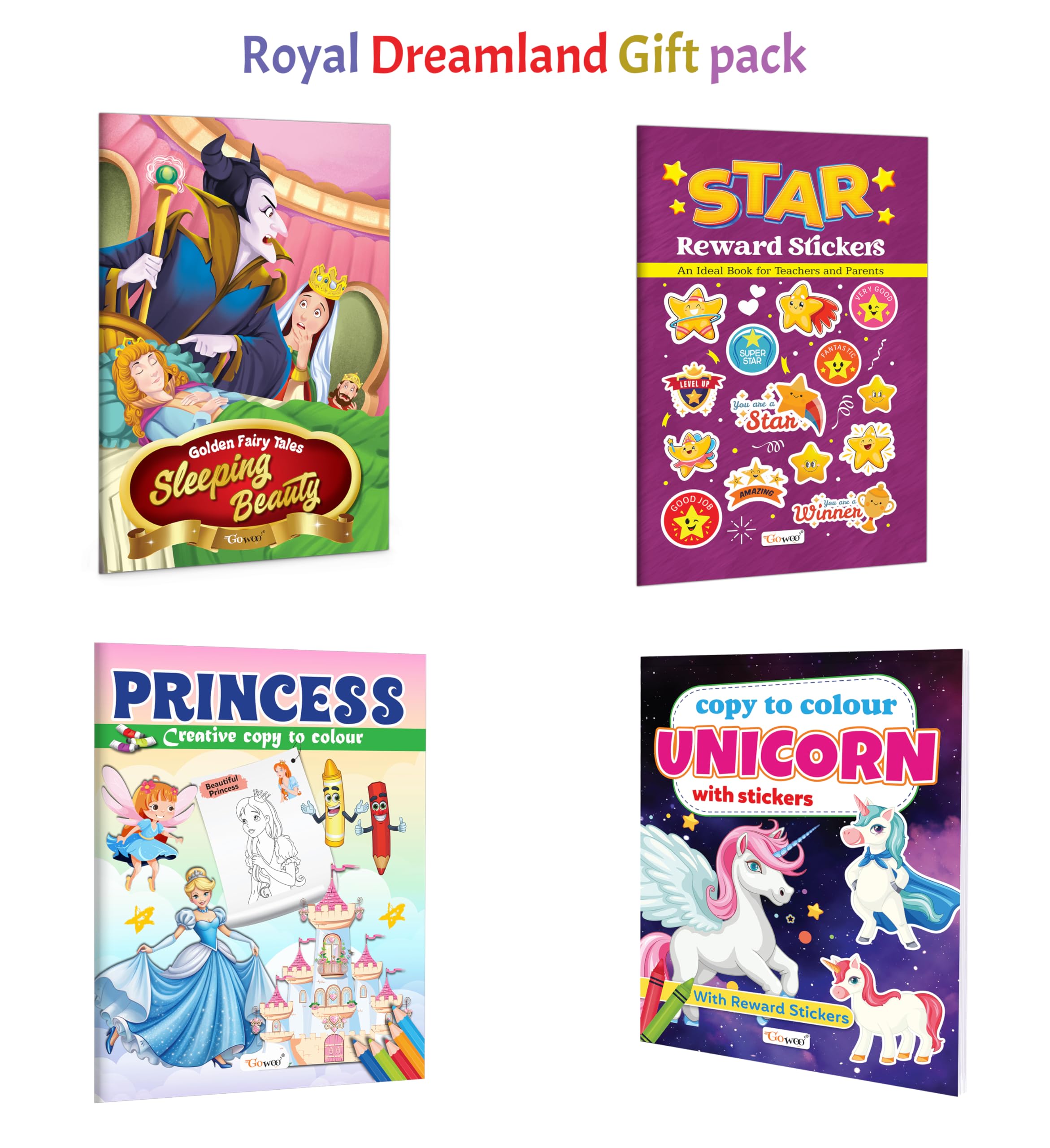 Sleeping Beauty  Golden Fairy Tales, Copy to Colour Unicorn with Stickers and more : Fairy tale story, princess colouring and 