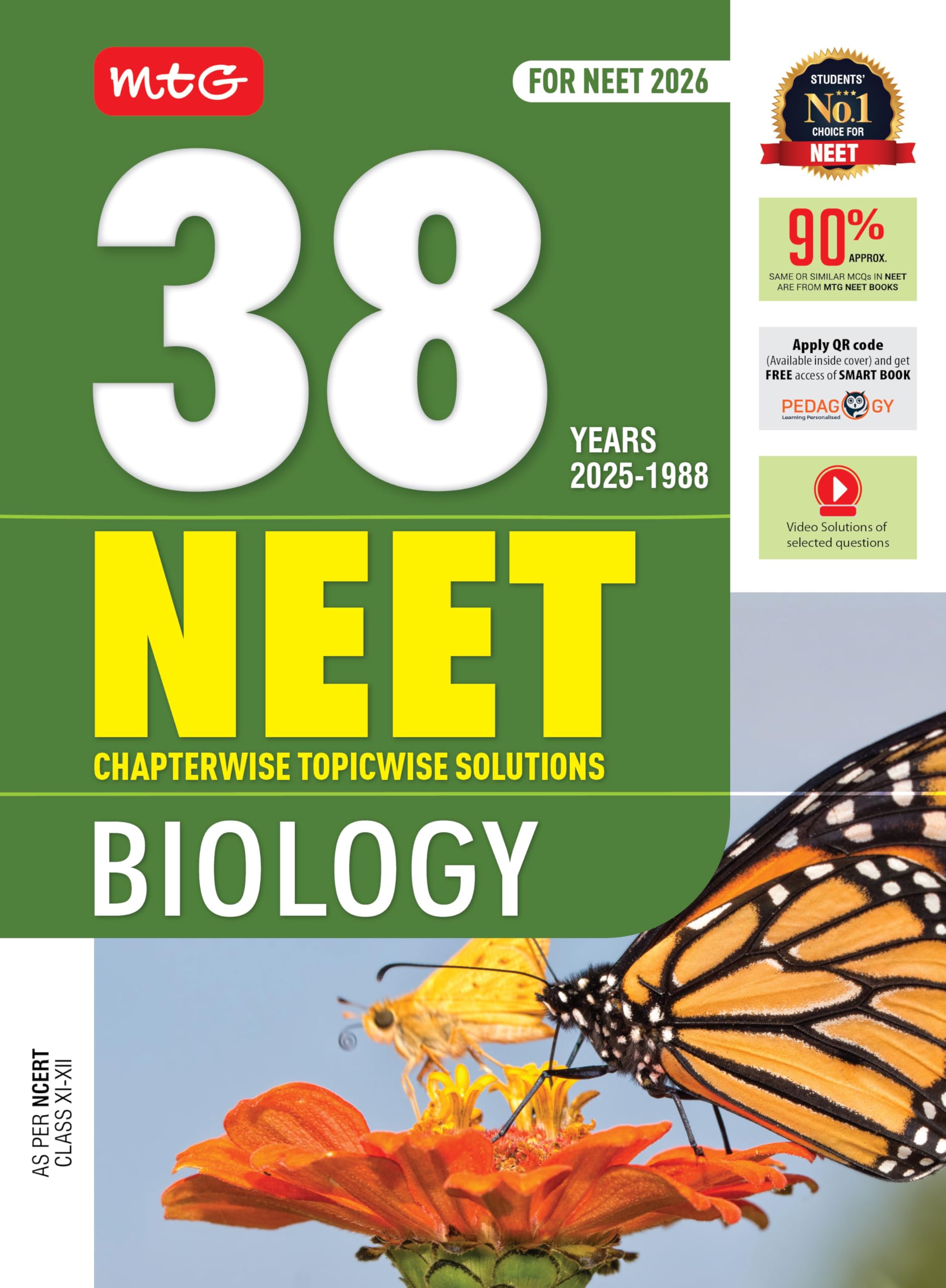 MTG 38 Years NEET Previous Year Solved Question Papers Biology PYQs Chapterwise Topicwise Solutions For 20252026 Exam | Get Fre