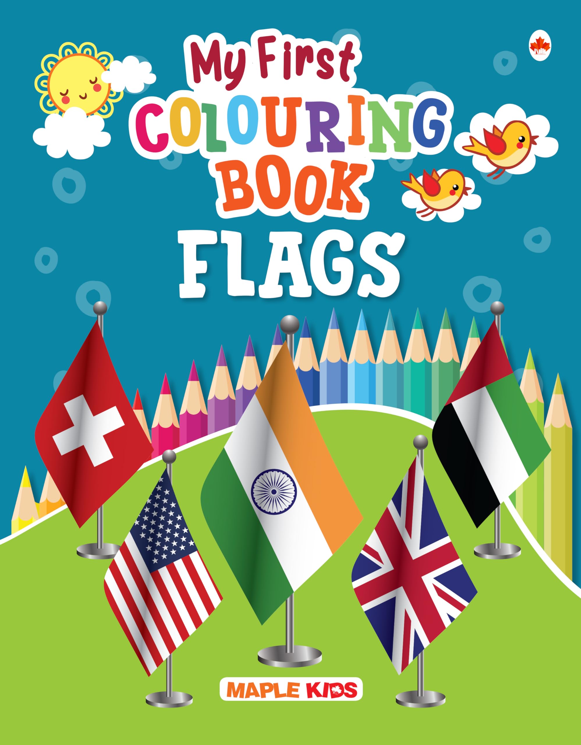 Colouring Book  Flags  Crayons Colour  Colouring Activity Book for Kids  Gift to children for painting, drawing and colourin