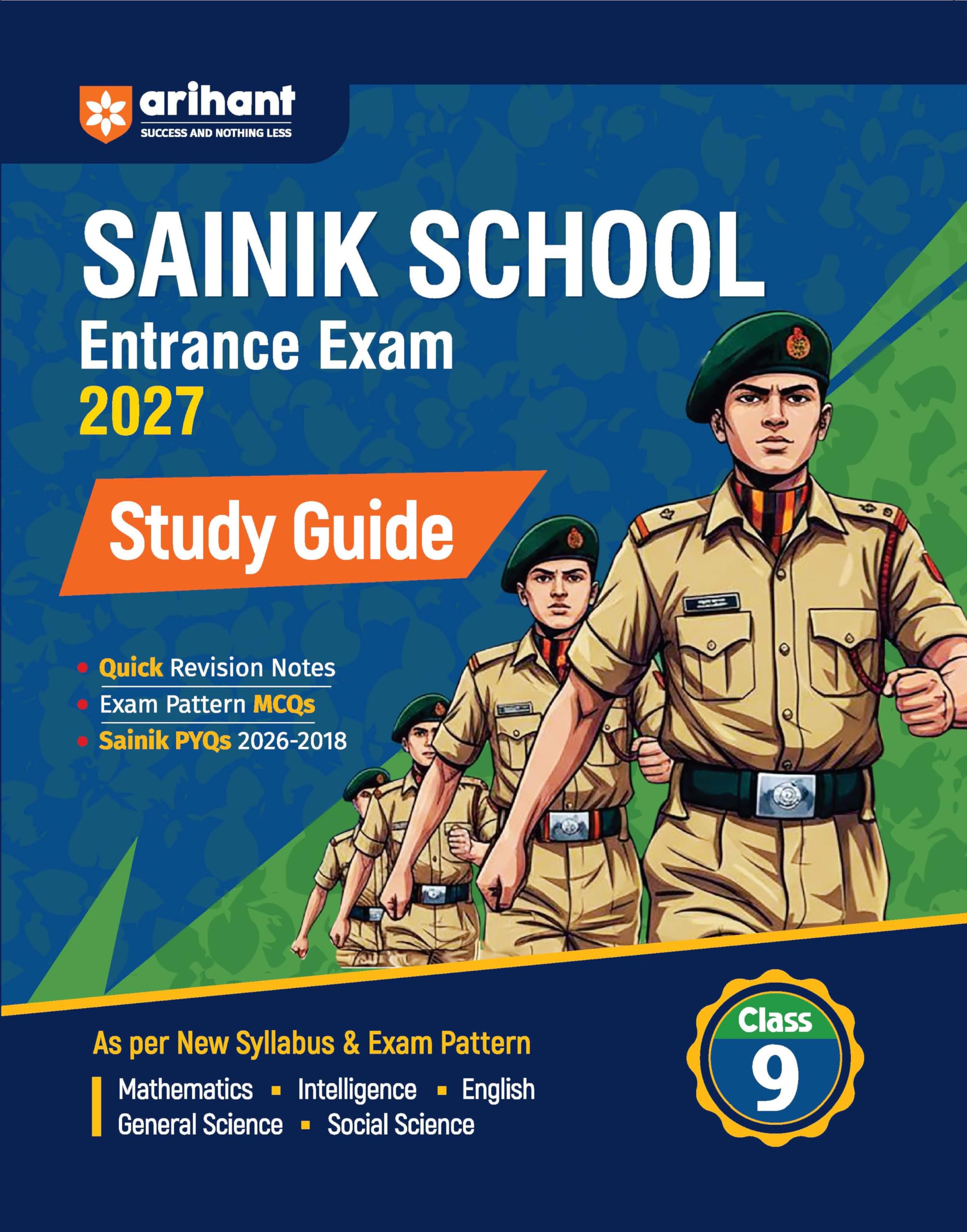 Arihant AISSEE Sainik School Class 9 Entrance Exam 2027 | Complete Study Guide | Quick Revision Notes, Practice MCQs & PYQs (201