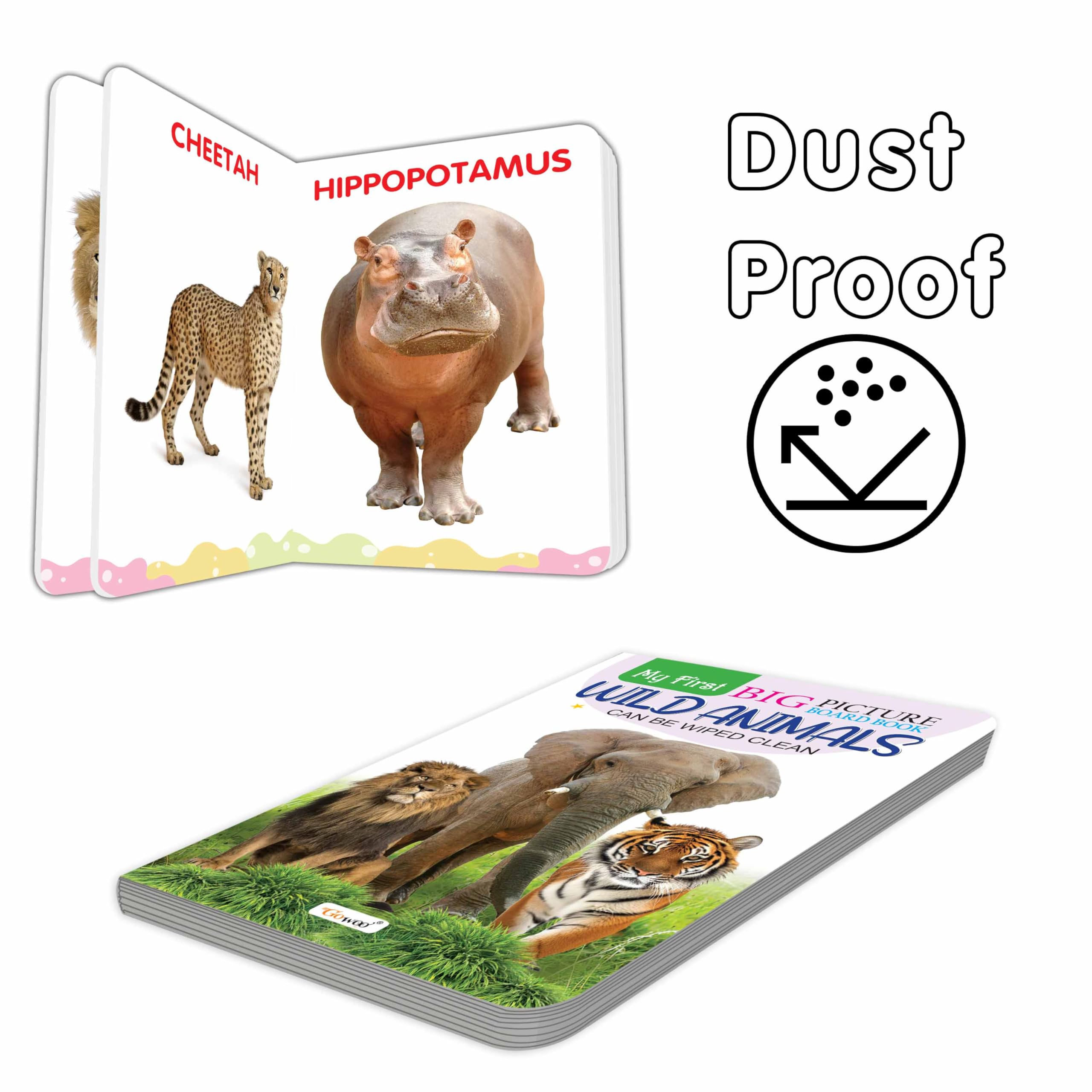 My First Big Picture Board Book Wild Animals : Wild Animal Names and Pictures, Easy Learning Book for Kids, Educational Board f