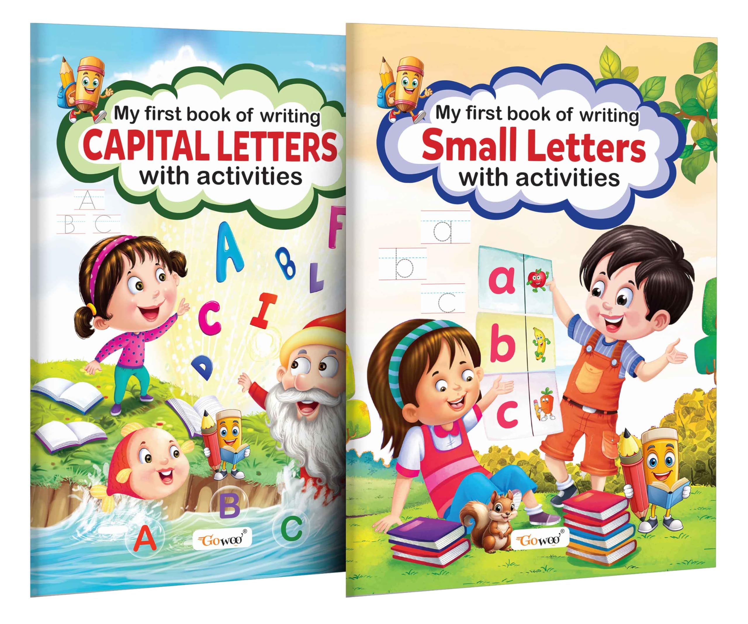 My First Book of Writing Capital and Small Letters with activities : Writing book for kids, Early Learning Activities, Education