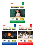 MTG IMONSOIEO Class7 Olympiad Previous Years Papers (20232019 Set A & B) Mathematics, Science & English (Set of 3 Books) | M