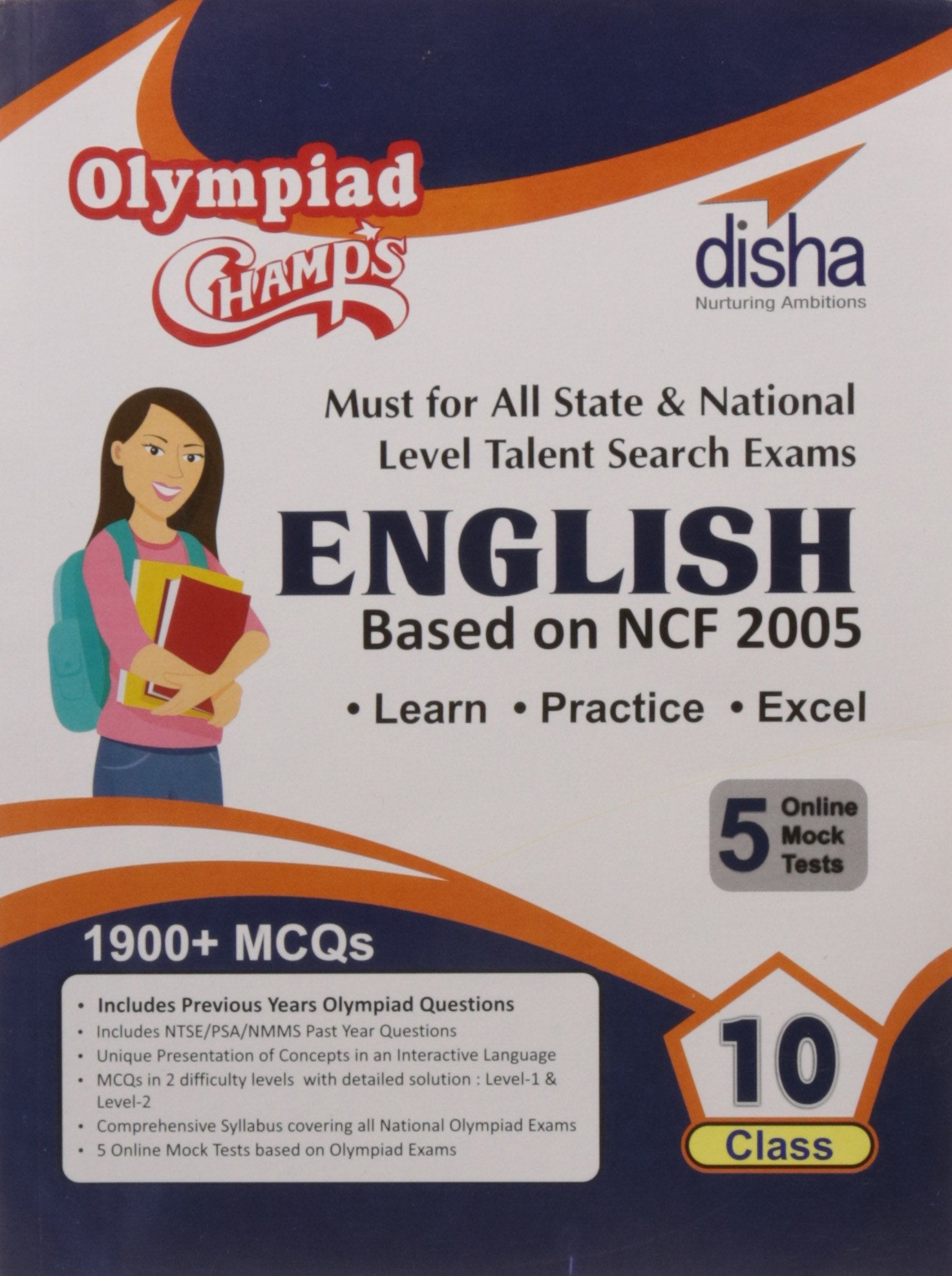Olympiad Champs English Class 10 With 5 Mock Online Olympiad Tests