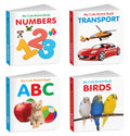 My First Library Kids Board Books ABC, Transport, Birds and Numbers : Learning board books for babies, Educational toddler board