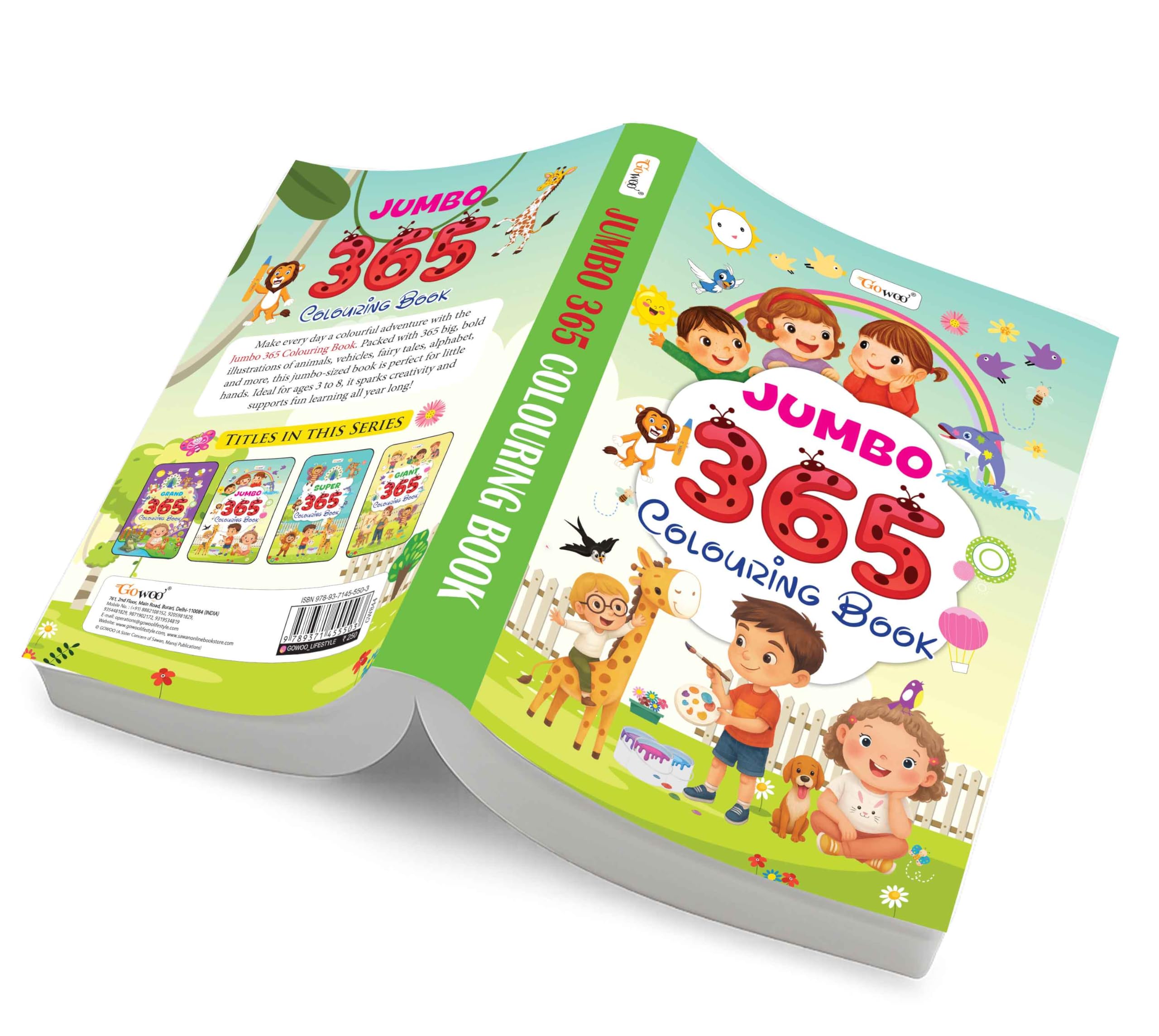JUMBO  365 Colouring Book : toddler fun colouring book, cognitive development colouring book, kids doodle colouring book