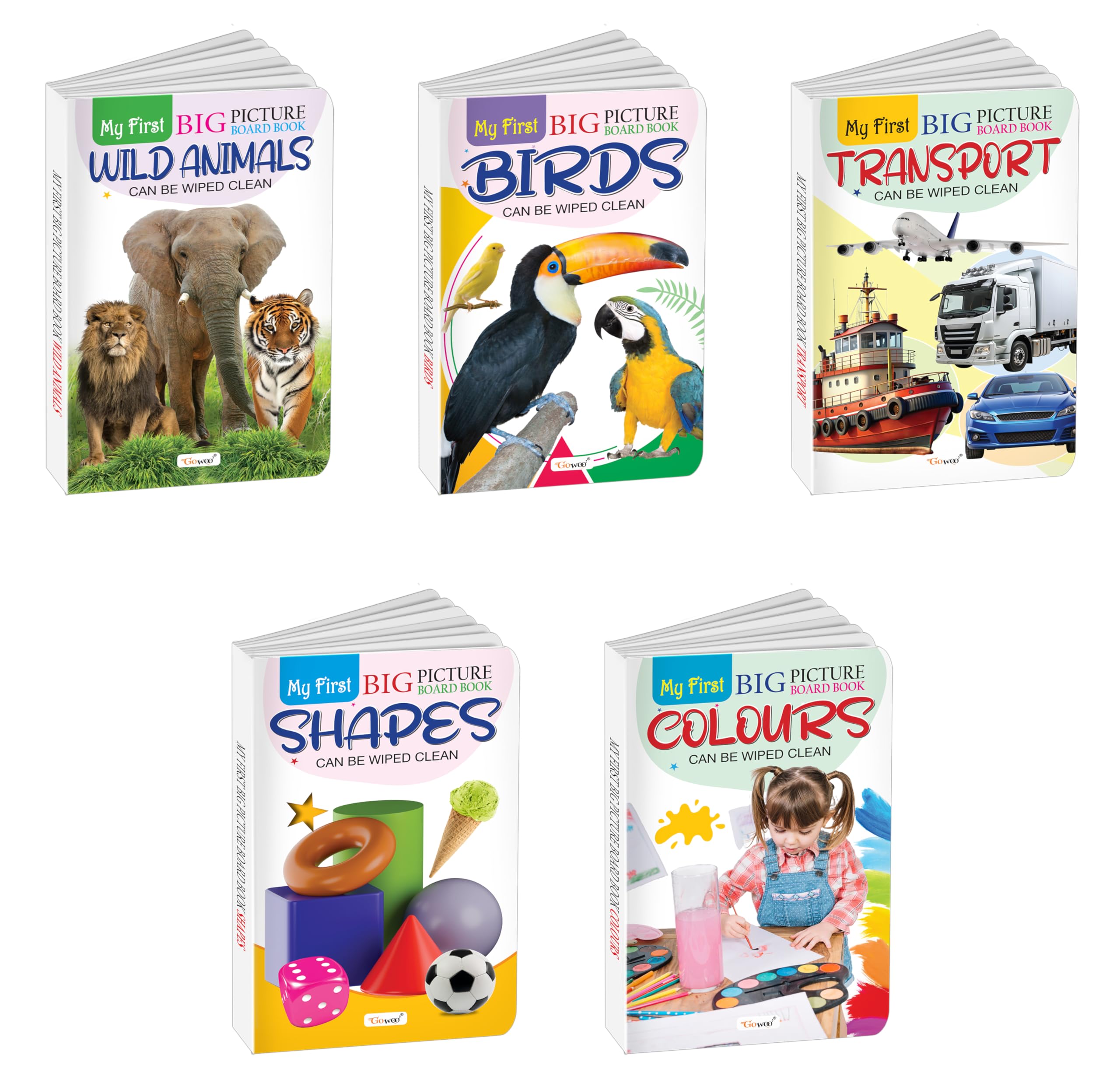 My First Big Picture Board Book Wild Animals, Birds, Transport, Shapes and Colours : Preschool educational books, Fun educationa