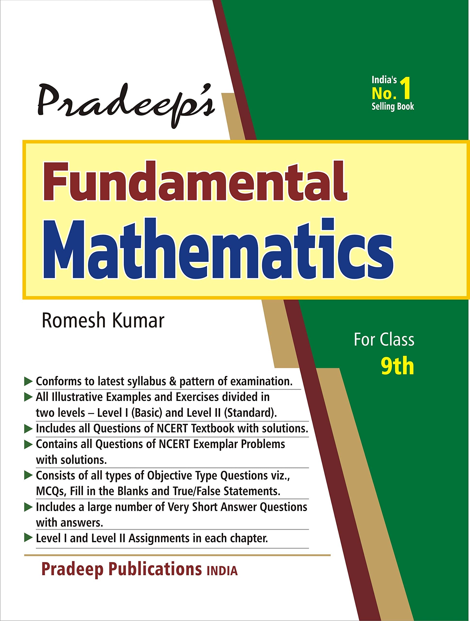 Pradeeps Fundamental Mathematics for Class 9 (Examination 20212022)