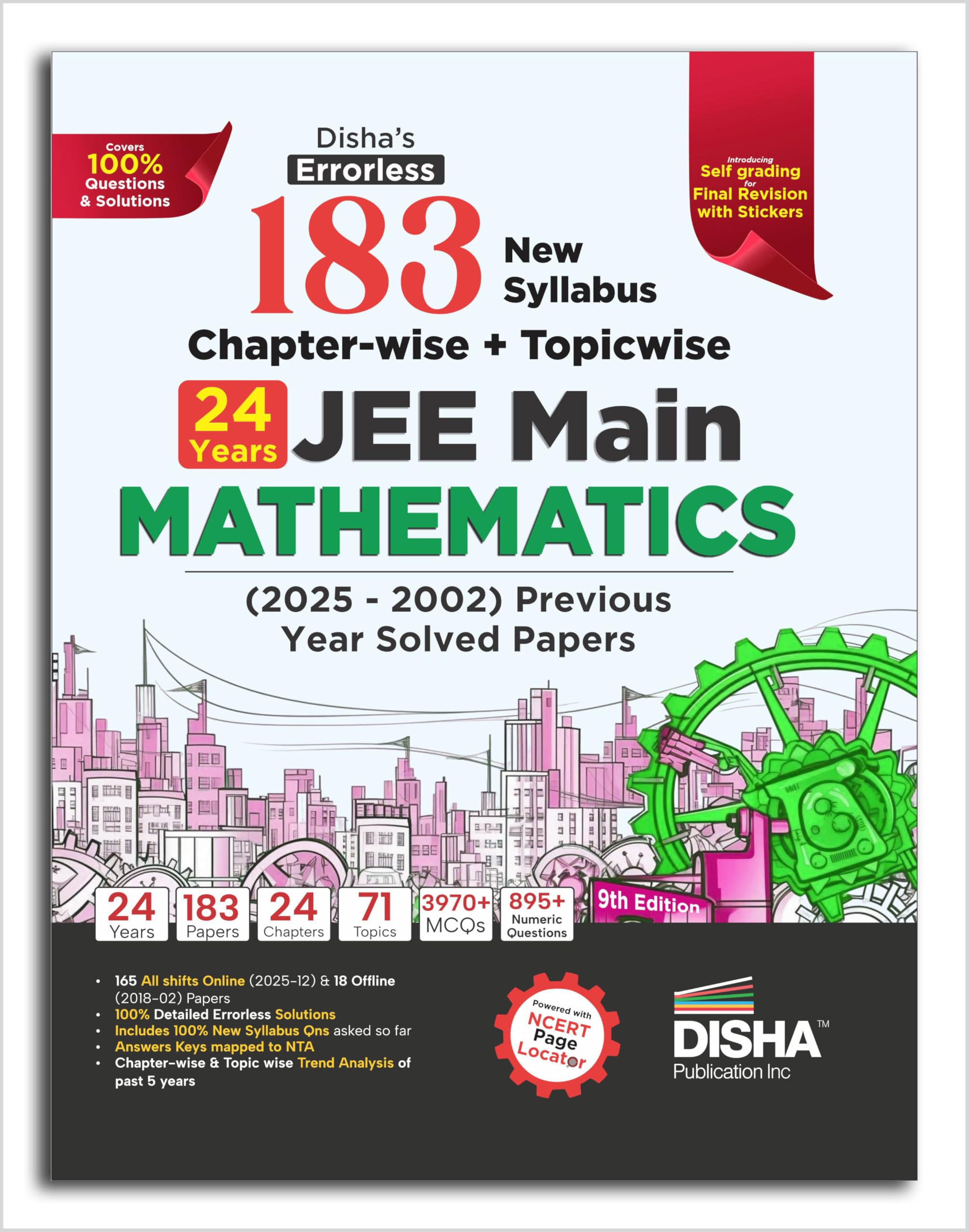 Dishas 183 New Syllabus Chapterwise & Topicwise JEE Main Mathematics (2025  2002) Previous Year Solved Papers 9th Edition |