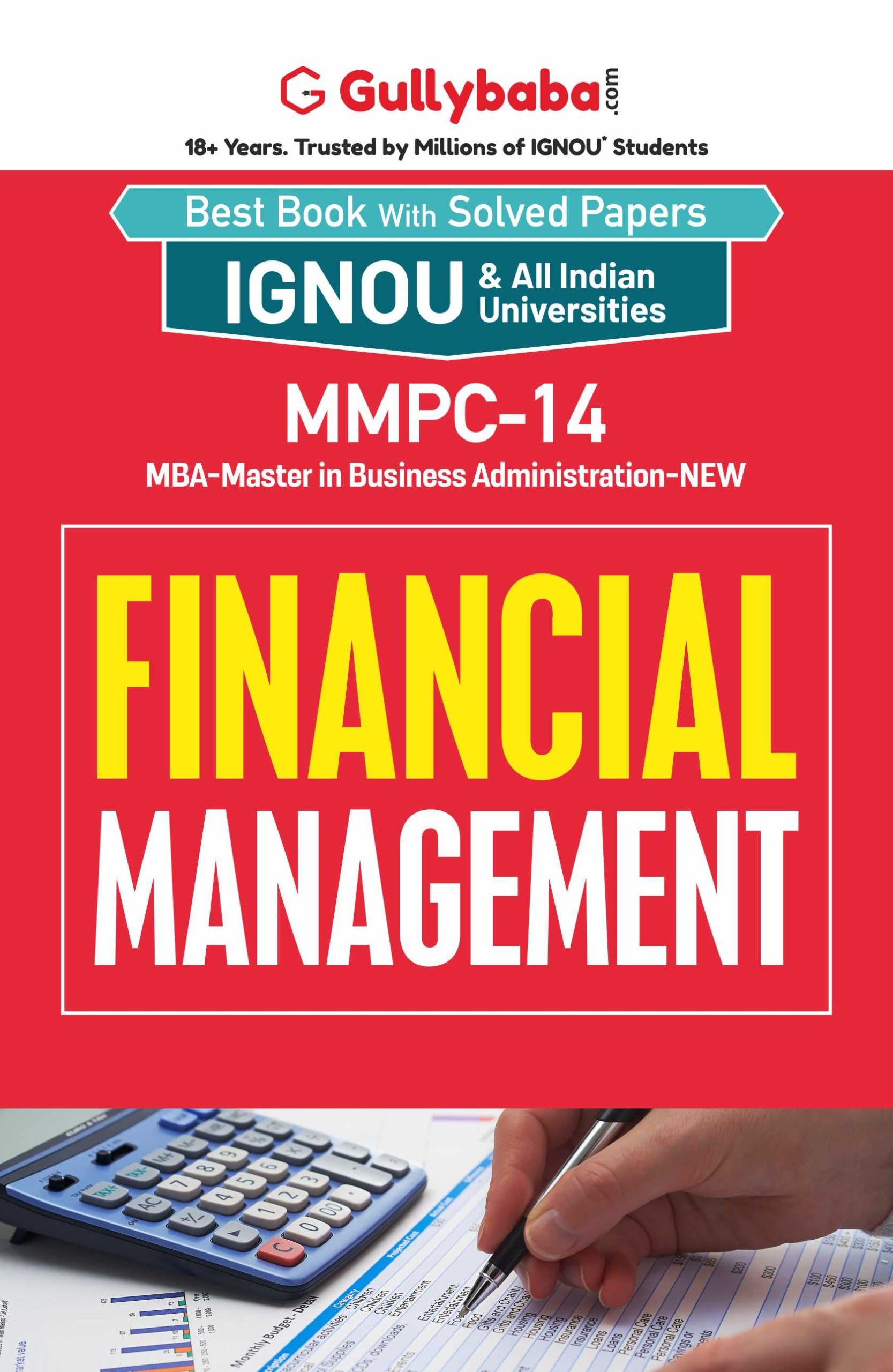 Gullybaba IGNOU CBCS MBA (New) 2nd Sem MMPC14 Financial Management in English  Latest Edition IGNOU Help Book with Solved Prev