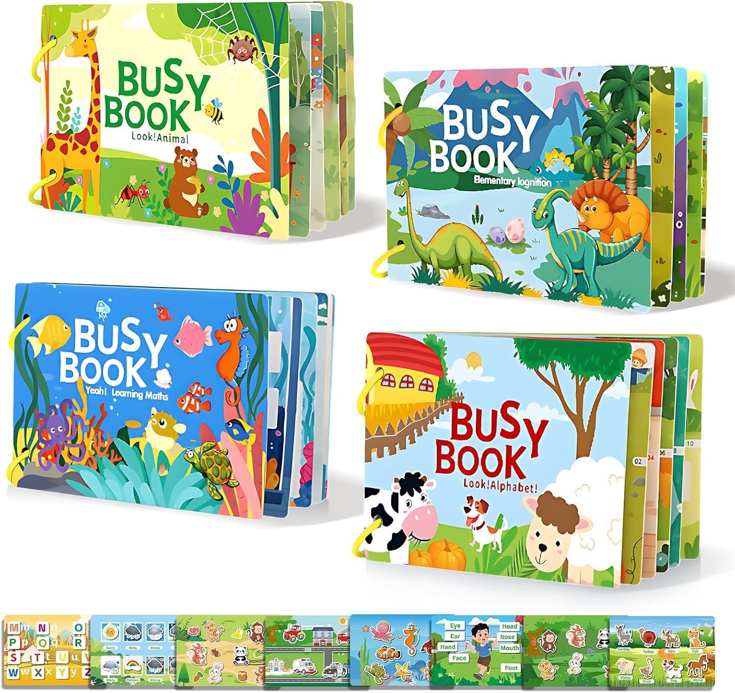 SHNMN Busy Book | Preschool Busy for Toddlers Kids/Children Activities | Quiet Book Alphabets, Animal, Shapes Learning | Kids Ag
