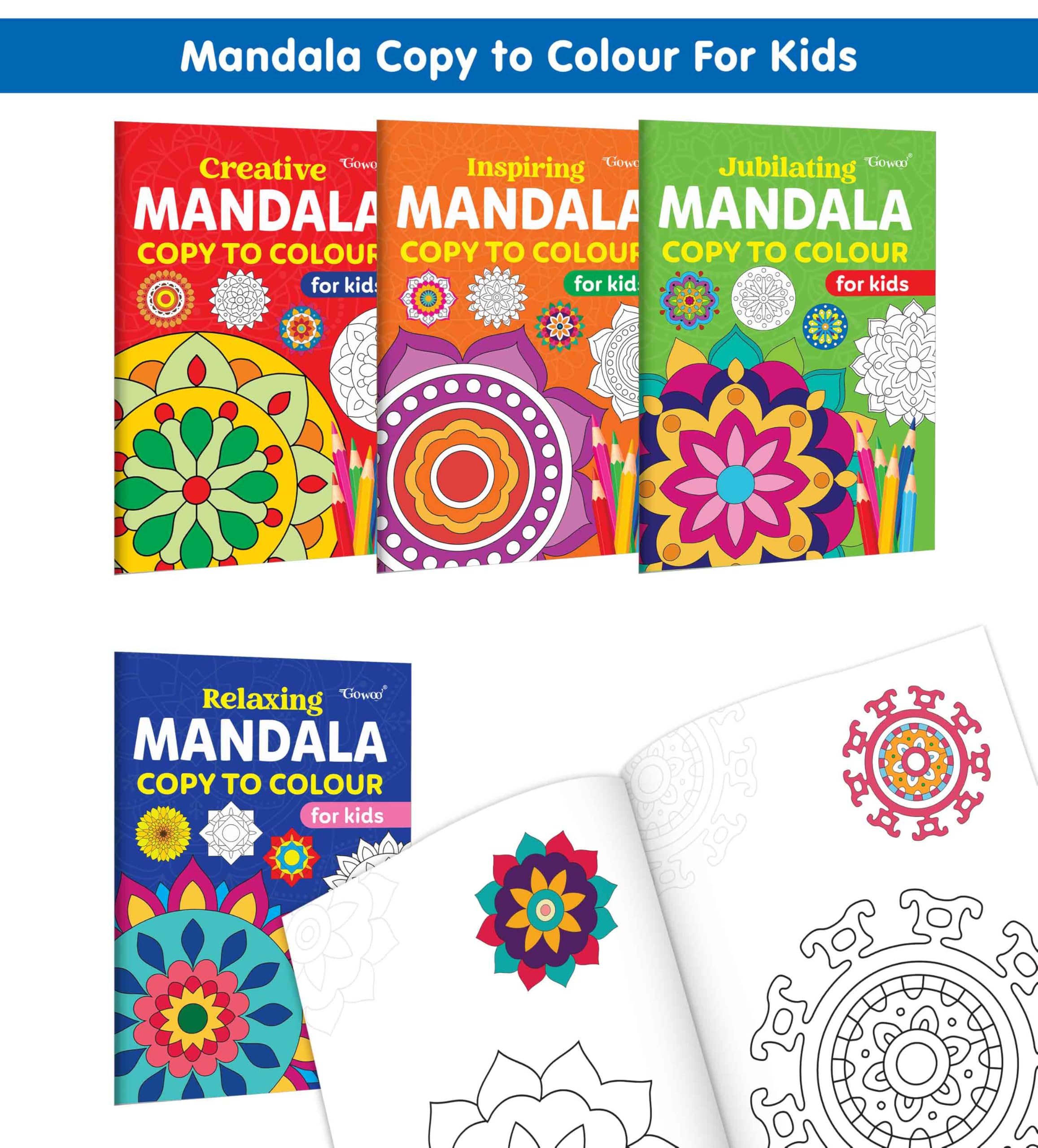 Creative, Relaxing, Jubilating  Mandala Copy to Colour for Kids : colourful expression edition, interactive mandala art for ki
