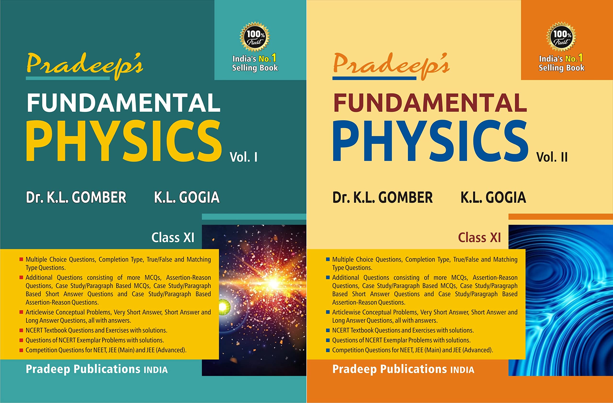 Pradeep Publications Pradeeps Fundamental Physics For Class 11 (Vol. 1 & 2)  Examination 2022/23