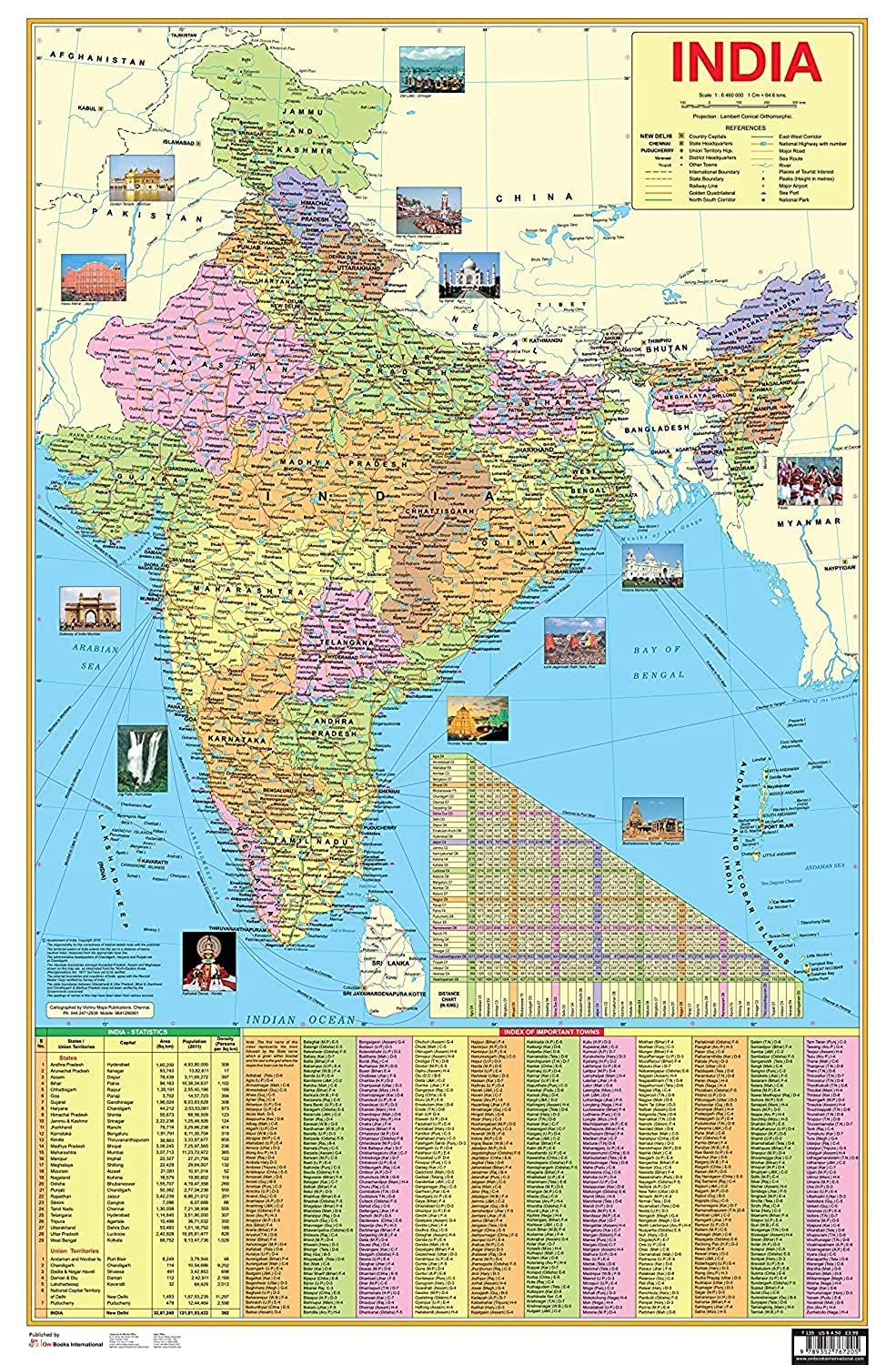 Charts: India Map ( Wall Map)