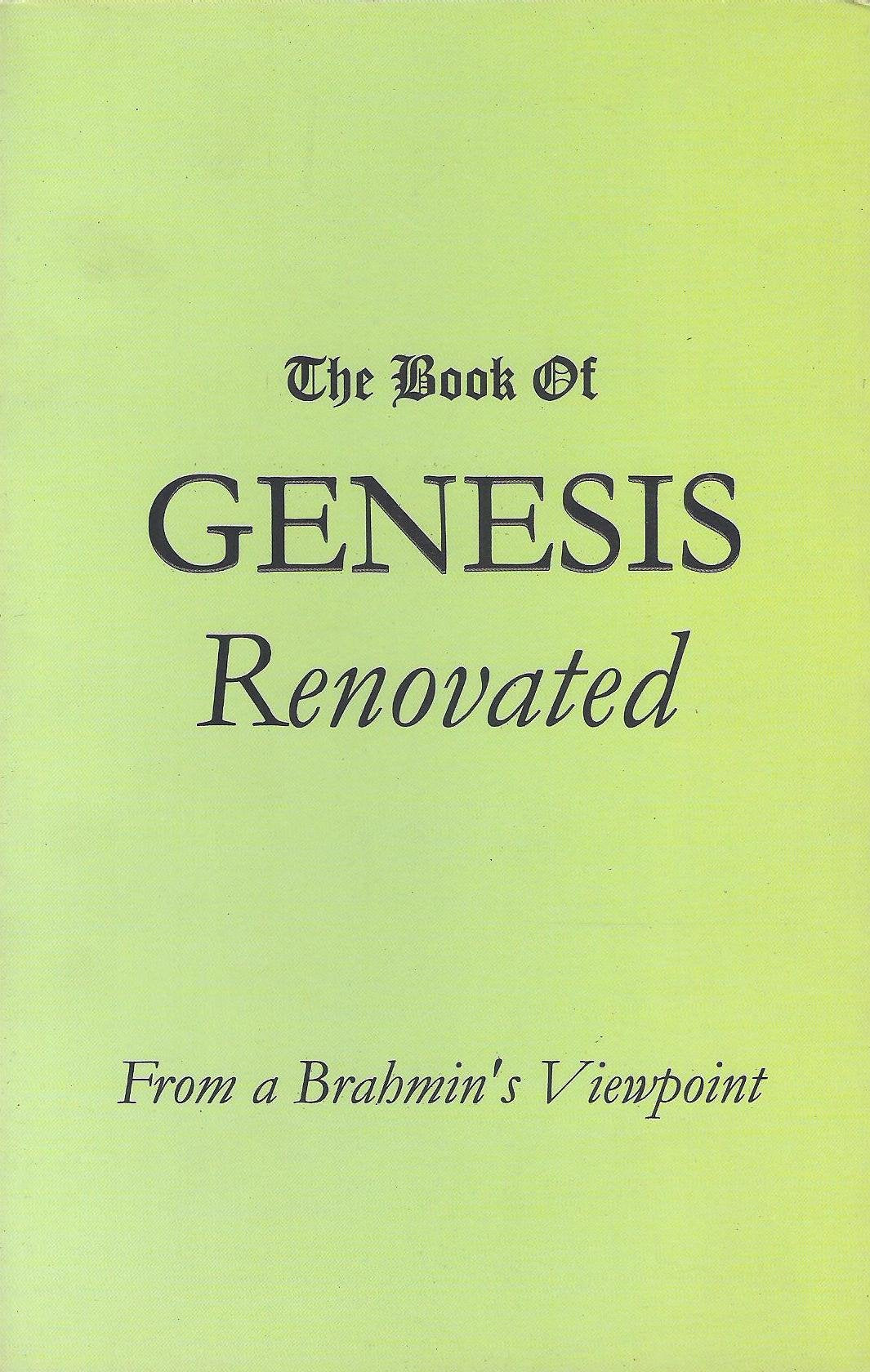 The book of Genesis Renovated