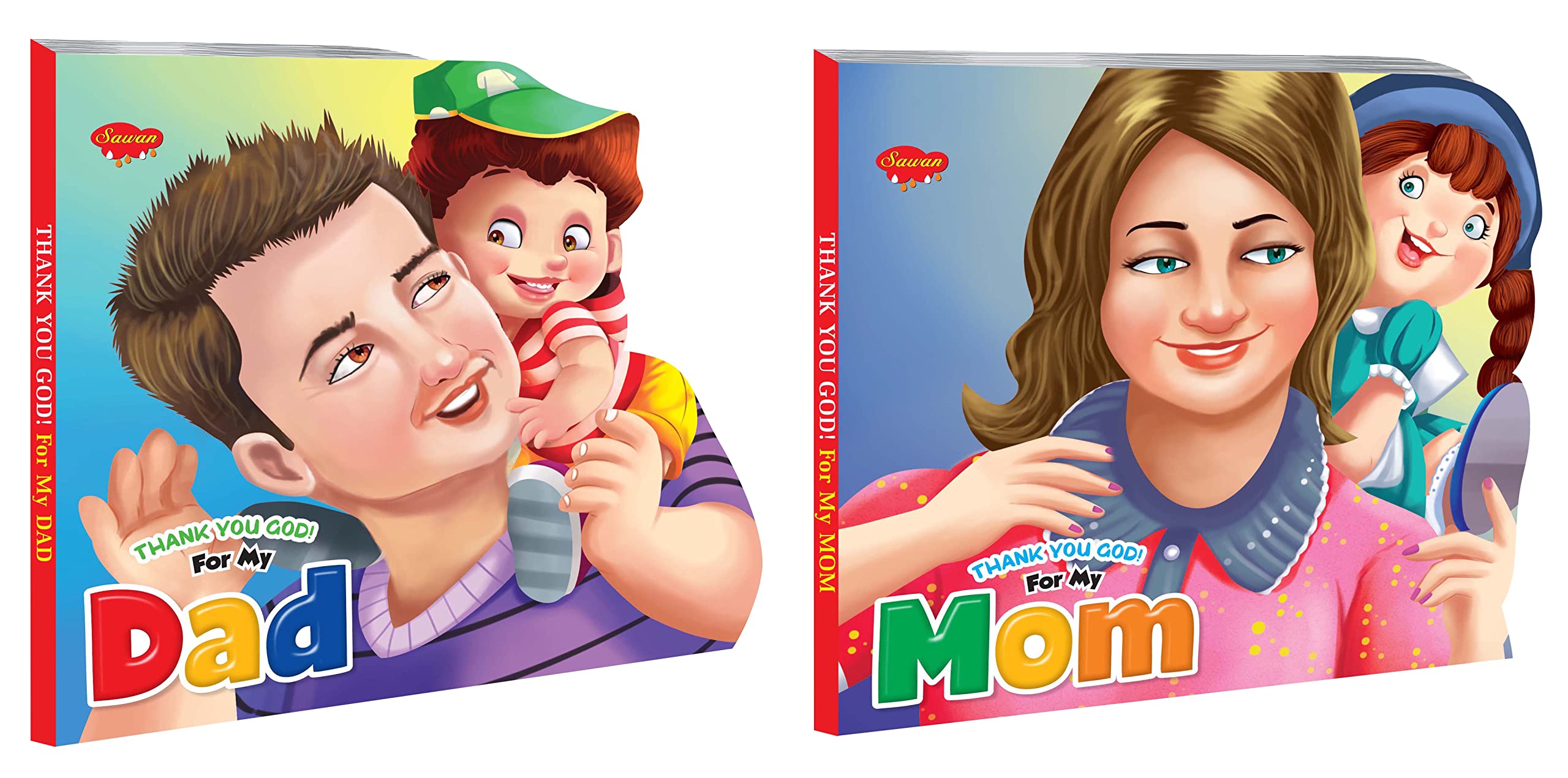 Sawan Present Set Of 2 Thank You God Story Books Of My Mom & My Dad | Board Book