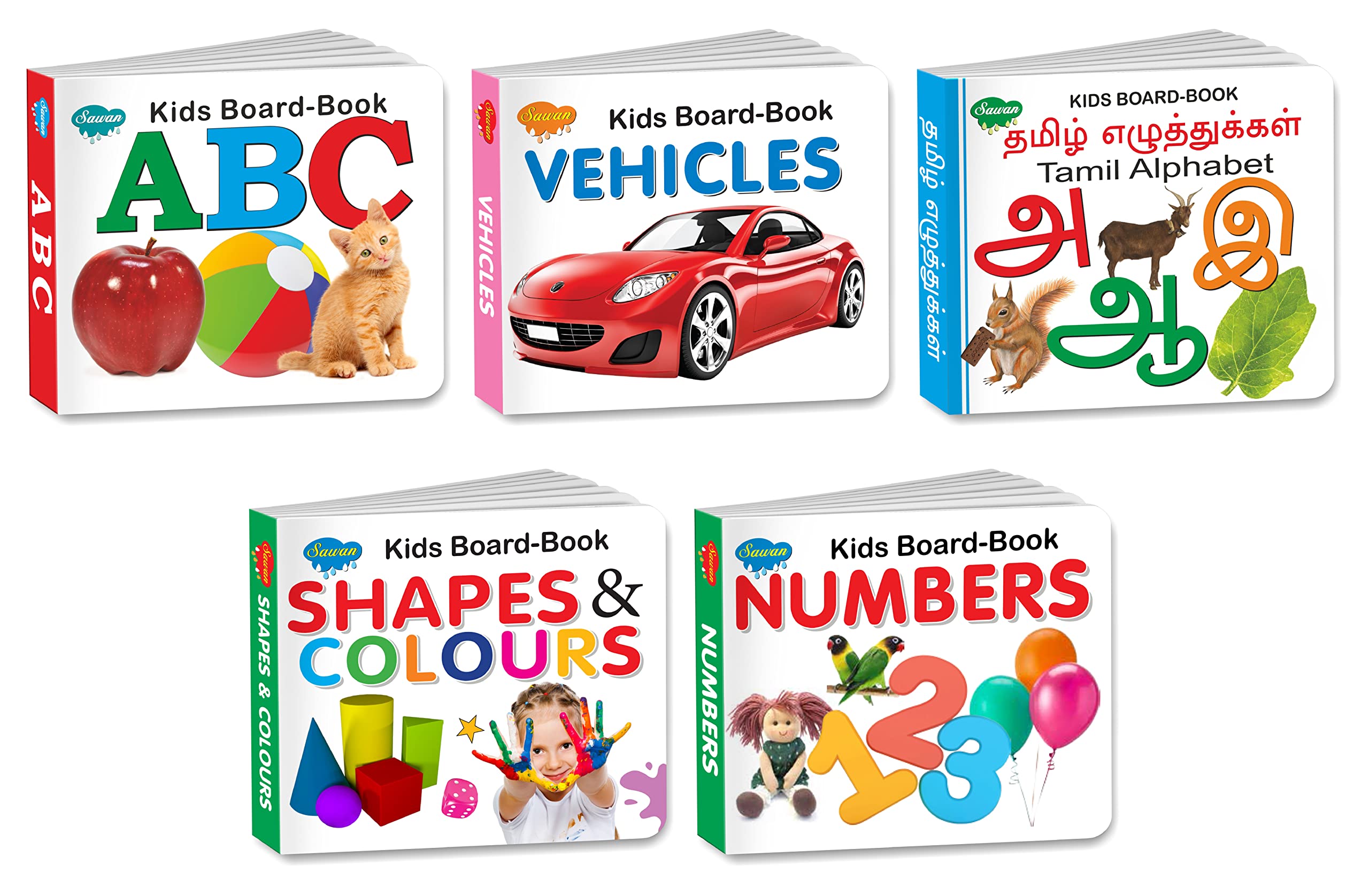My First Library Kids Board Books With Tamil Alphabet | Set Of 5 Board Books For Kids
