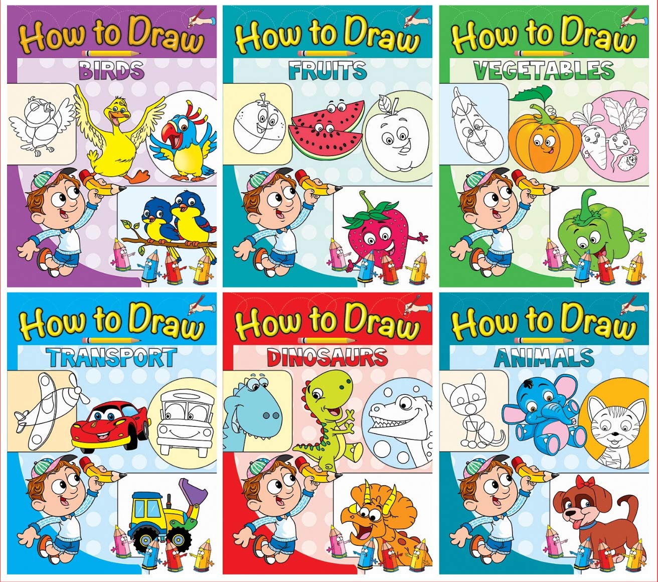 HOW TO DRAW (SET OF 6 Drawing BOOKS)