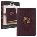 KJV Holy Bible, Giant Print Fullsize Faux Leather Red Letter Edition  Thumb Index & Ribbon Marker, King James Version, Dark Br
