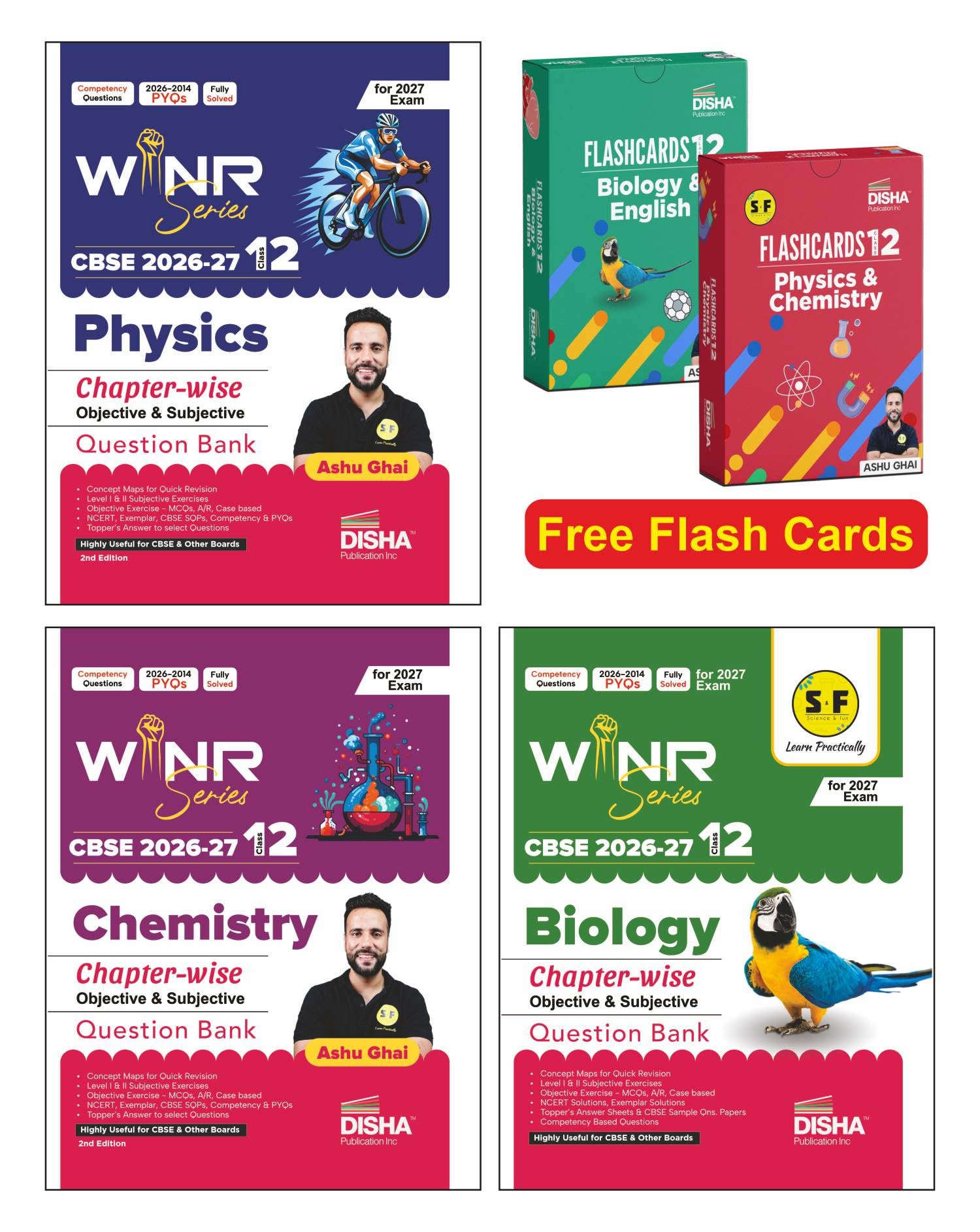Combo (3 Books) WINR Series CBSE 202627 Class 12 Physics, Chemistry & Biology Chapterwise Objective & Subjective Question Bank