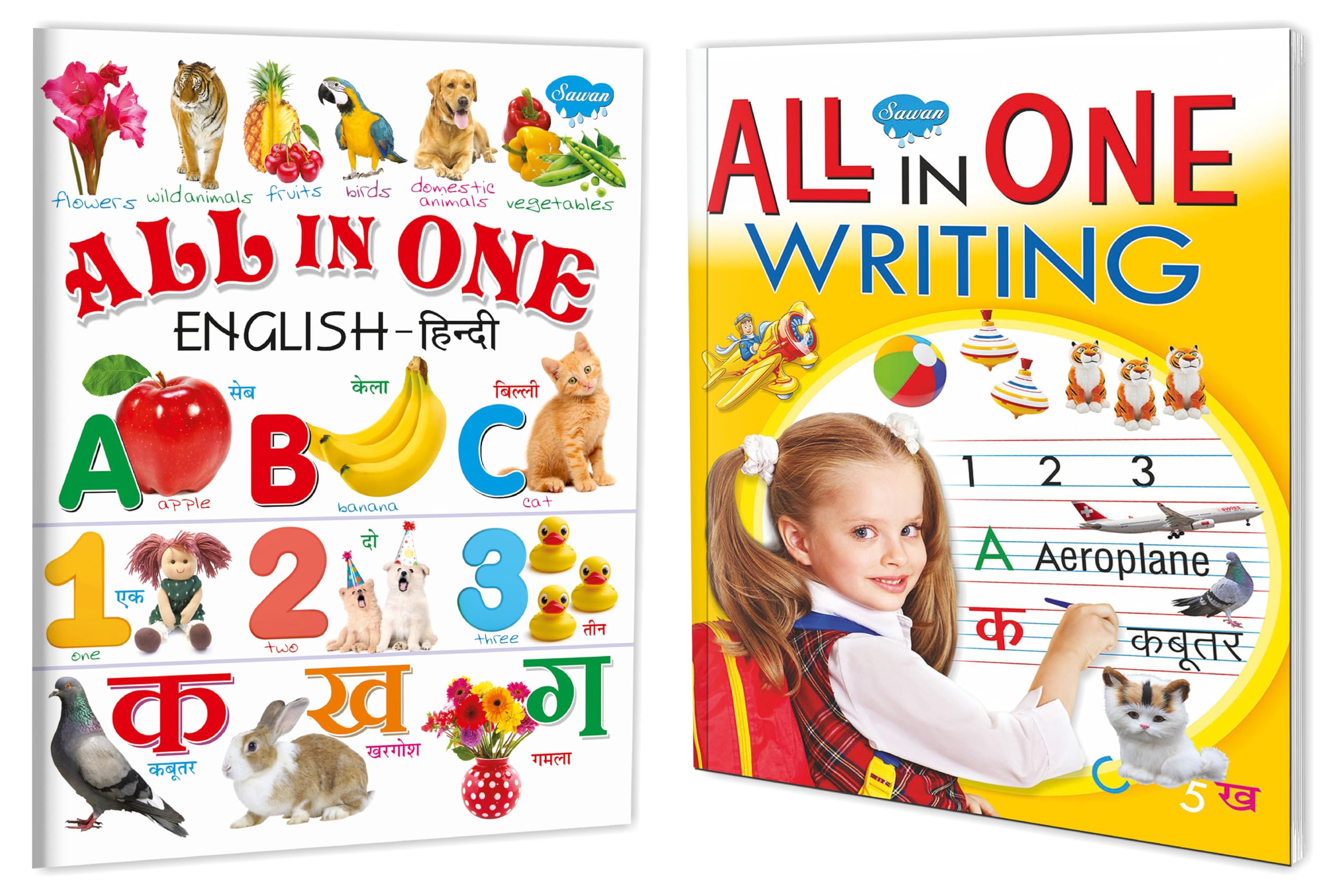 All In One Reading And Writing | For Your Child First Learning Experience | Set Of 2 Books (Age 2+)