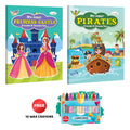 My First Princess Castle and Pirates Sticker and Colour Fun with 10 Wax Crayons : Children Coloring Book, Coloring Book with Sti