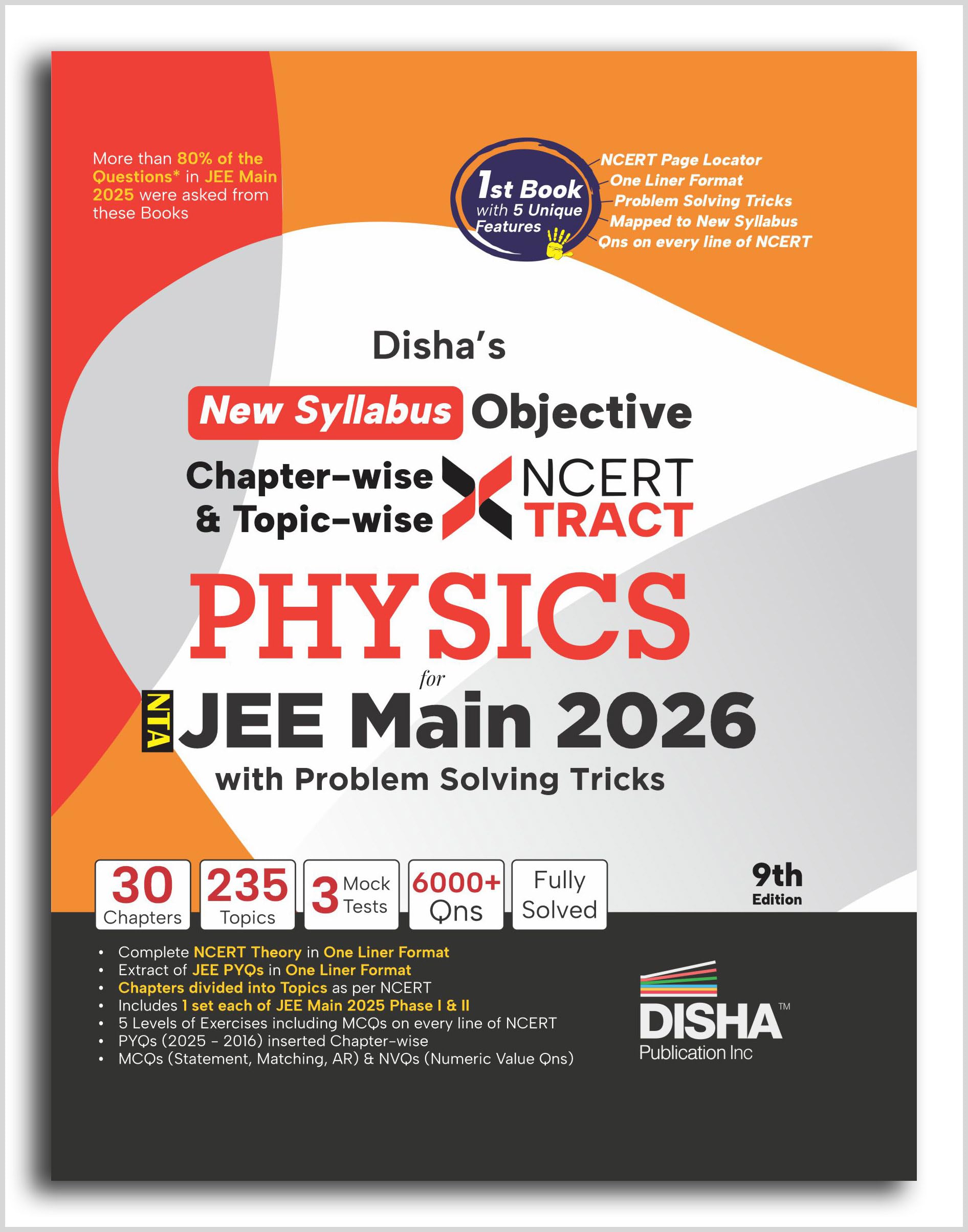 Disha New Syllabus Objective Ncert Xtract Physics With Problem Solving Tricks For Nta Jee Main 9Th Edition | Bitsat, Viteee & Kc