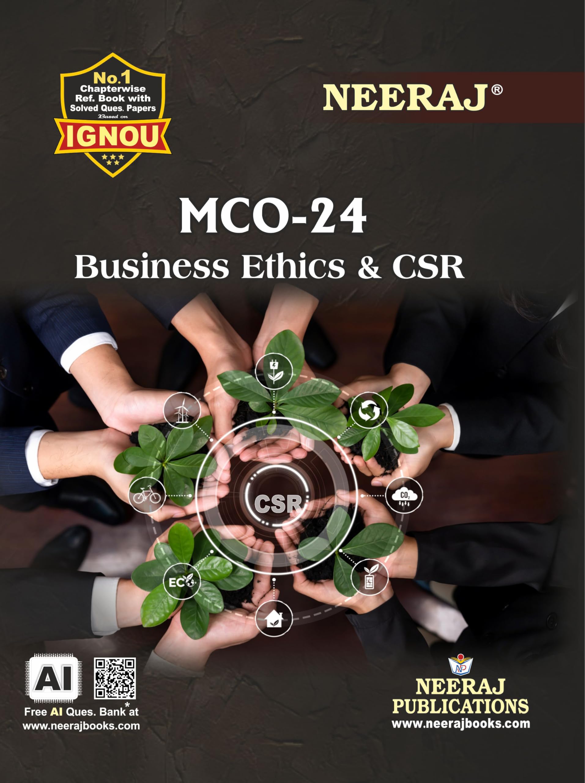 NEERAJ MCO24 Business Ethics and CSR English Medium for M.Com IGNOU  Chapter Wise Help Book / Guide including Many Solved Sa