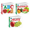 Early Learning Little Library Kids Toys Children Baby Books Set For 1 Year Old to 3 Year Old , Set of 3 Books  Alphabets, Fruit