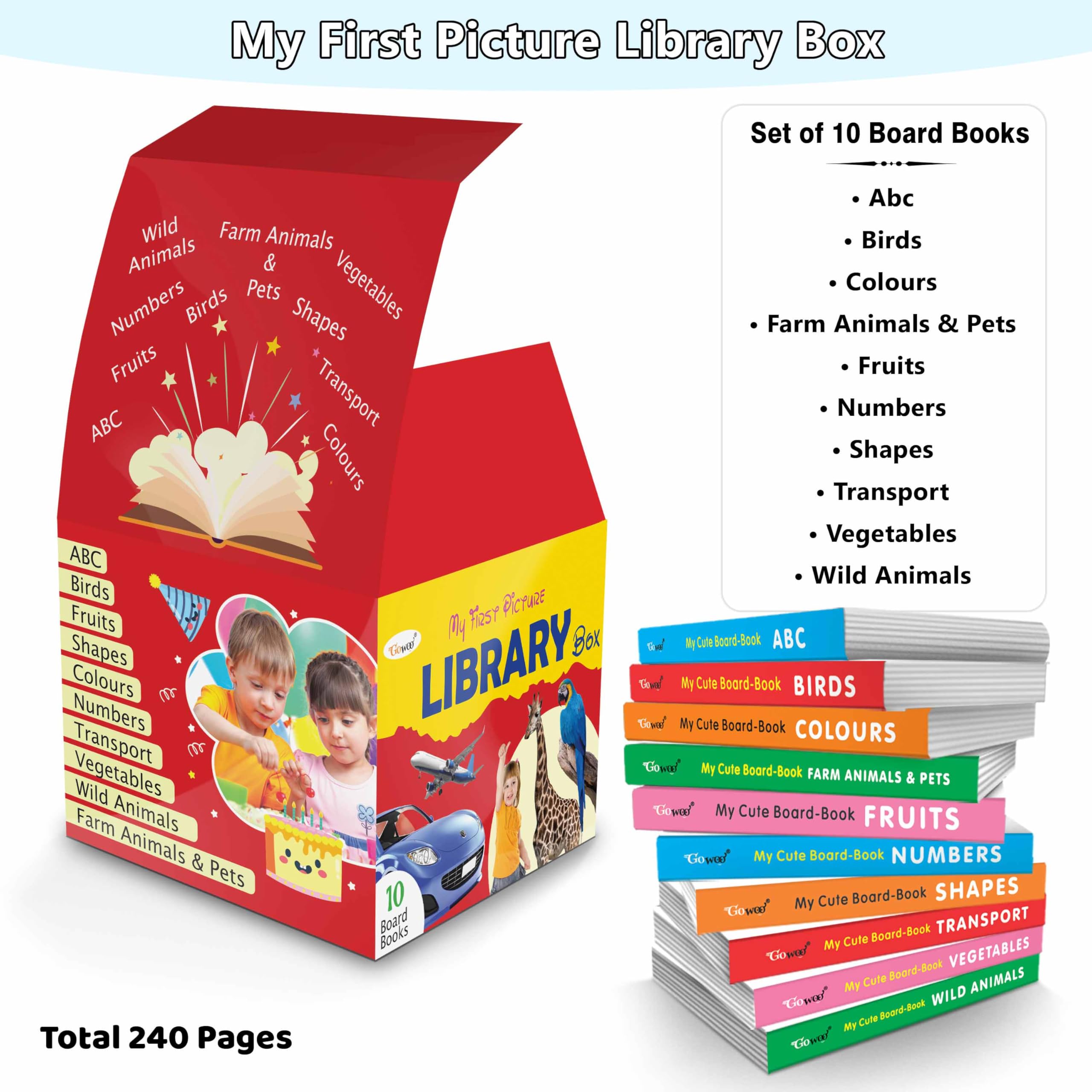 book set for children (Red Edition) : Set Of 10 Books