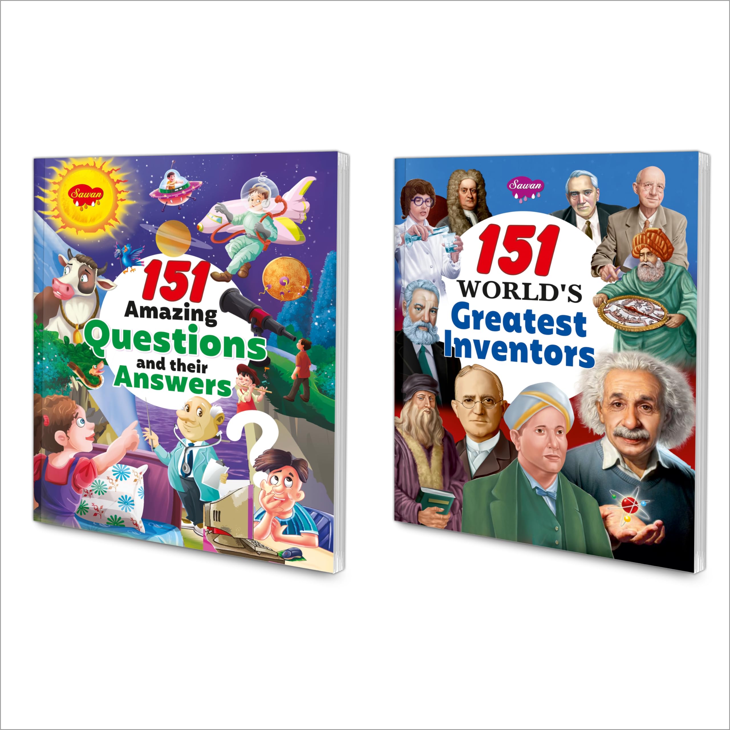 Set Of 2 Story Books (151 Amazing Question And Their Answers, 151 WorldS Greatest Inventors) [Paperback] Sawan