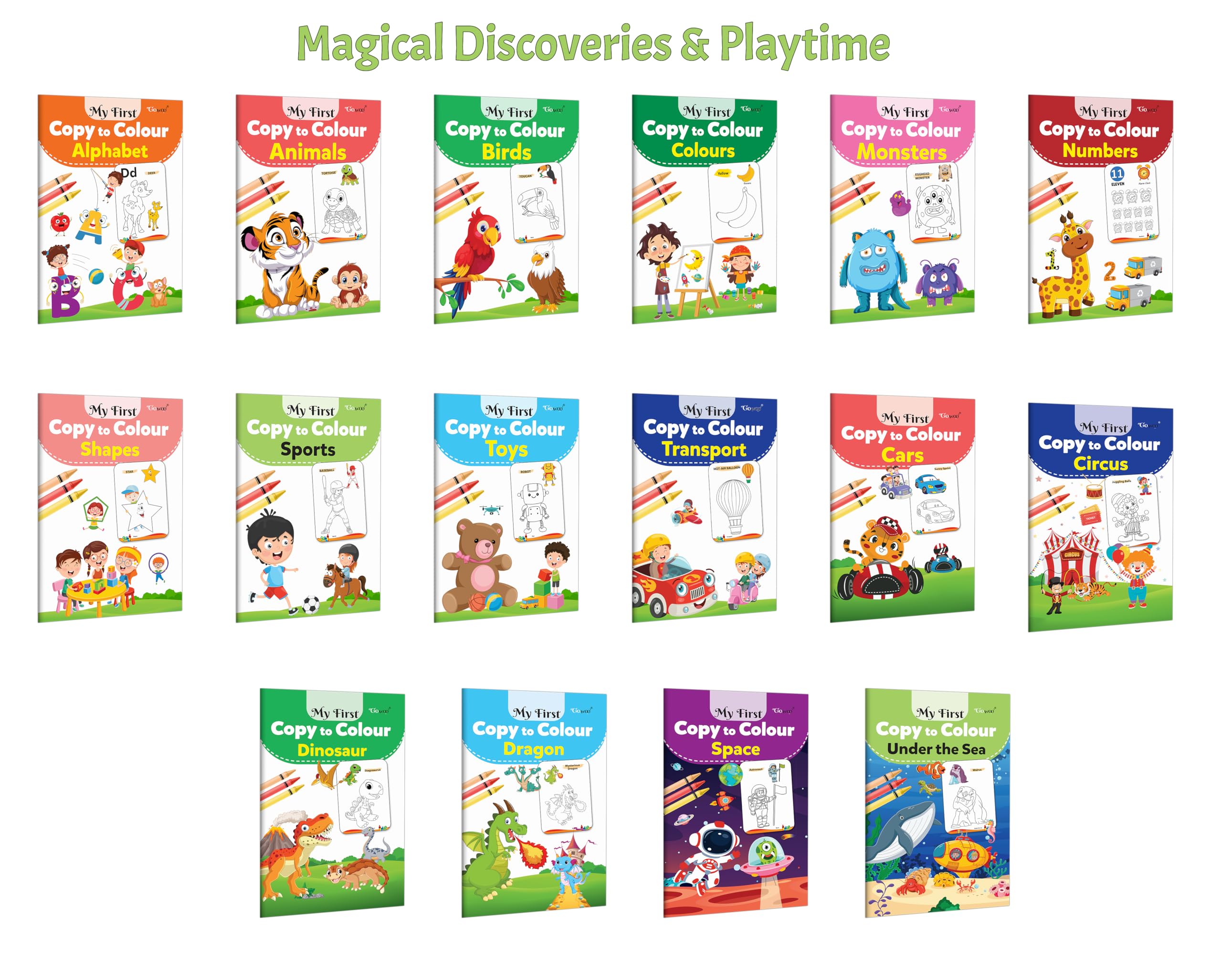 My First Copy to Colour  Alphabet, Animals, Birds, Colours and more : Early learning colouring fun, Creative preschool activit