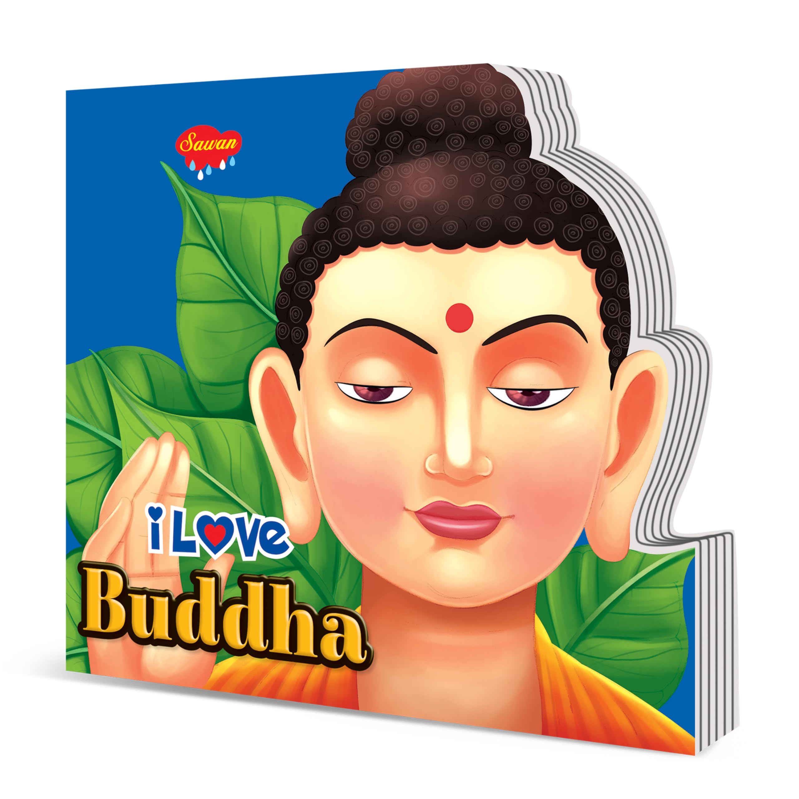 I Love Buddha Die cut board book for kids : Children Educations Board Book, Kids story book for early learning, Picture Book for