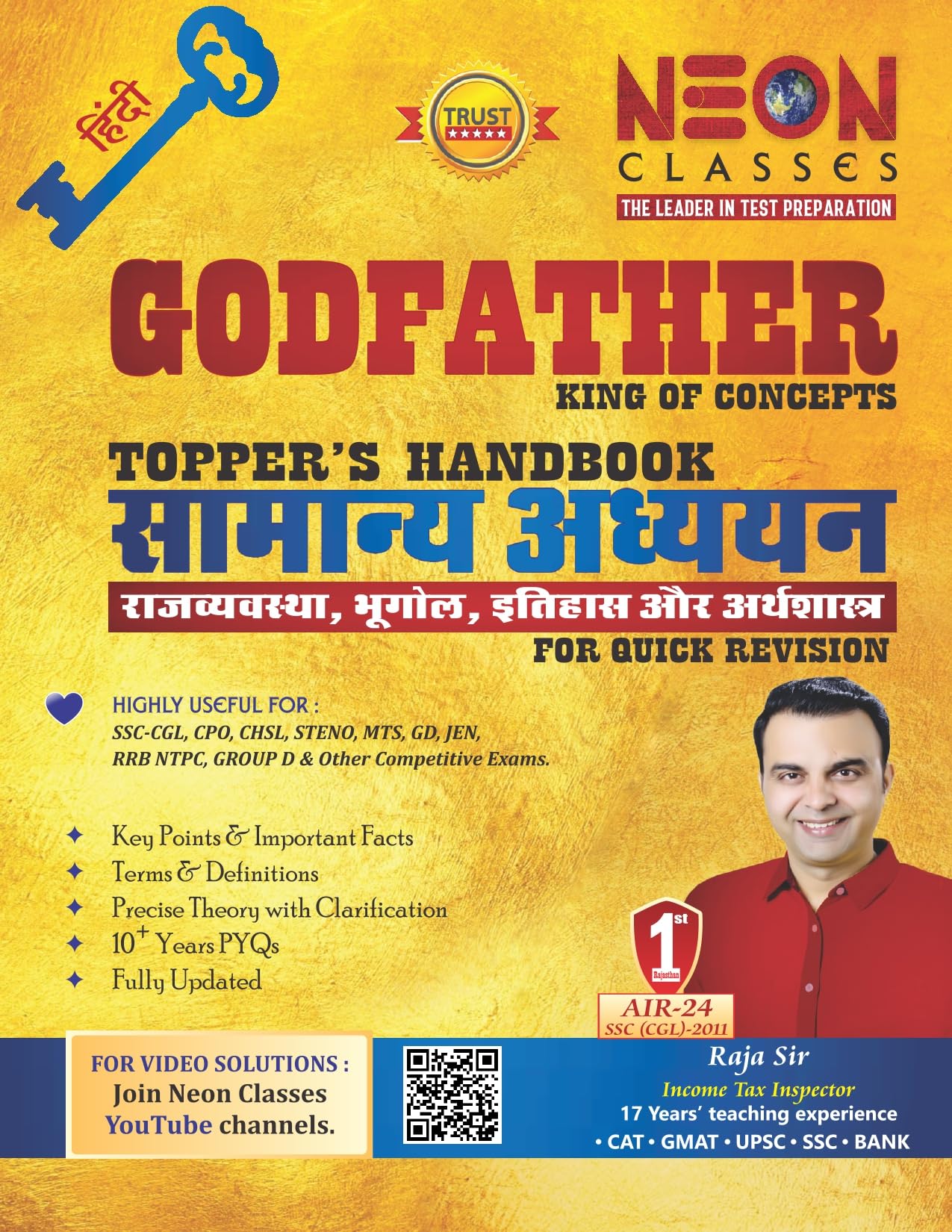 General Studies (Hindi) Polity, History, Geography & Economics Godfather TopperS Handbook By Neon Classes For All Exams