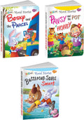 Sawan Set Of 3 Books Kids Board Moral Stories (Bosky And The Parcel, Pansy And The Pot Of Honey, Buttercup Saves Smurf)