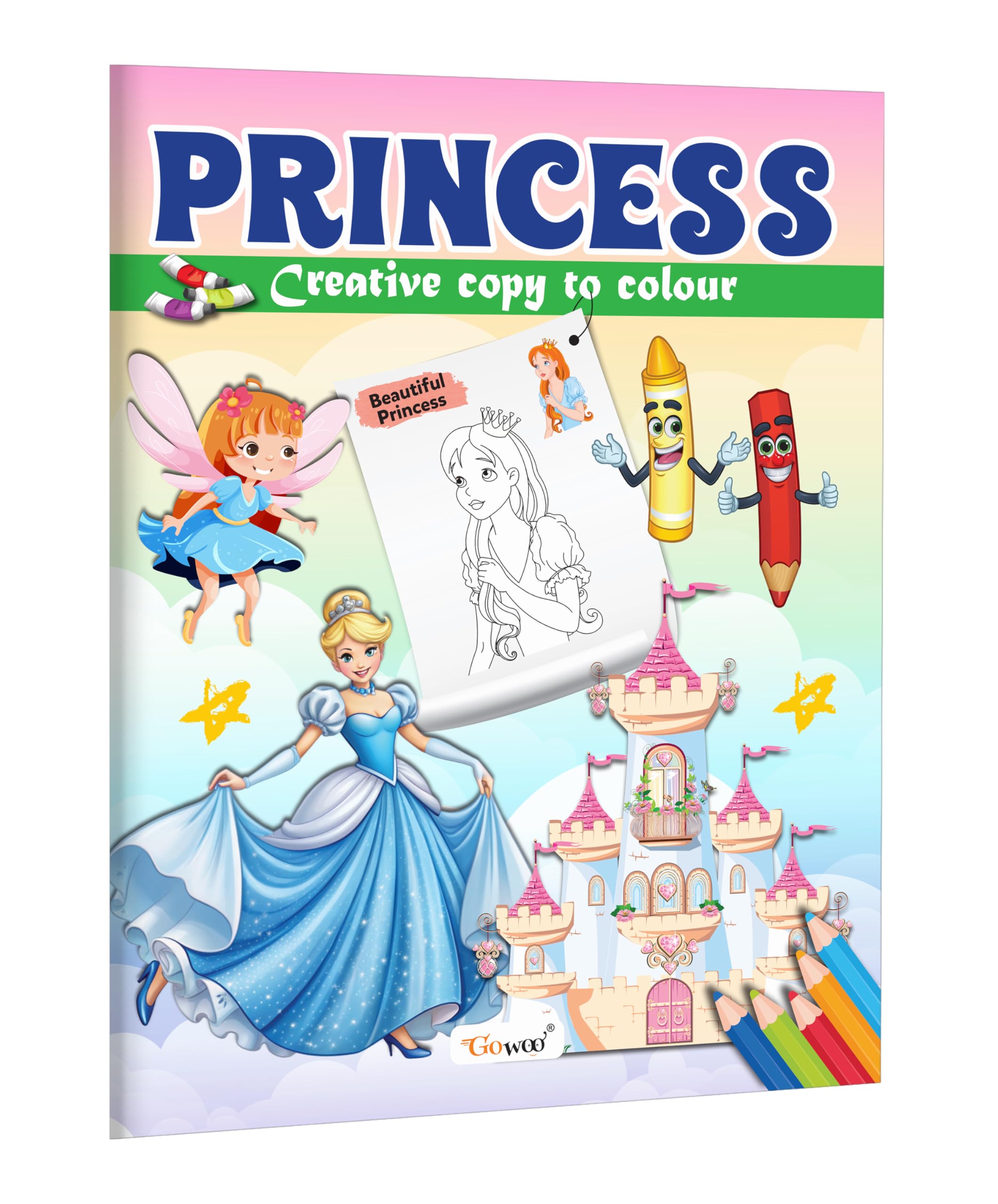 PrincessCreative Copy to Colour : Fun Learning and Activity Book for Children, Toddler Learning and Color Book, Simple Coloring