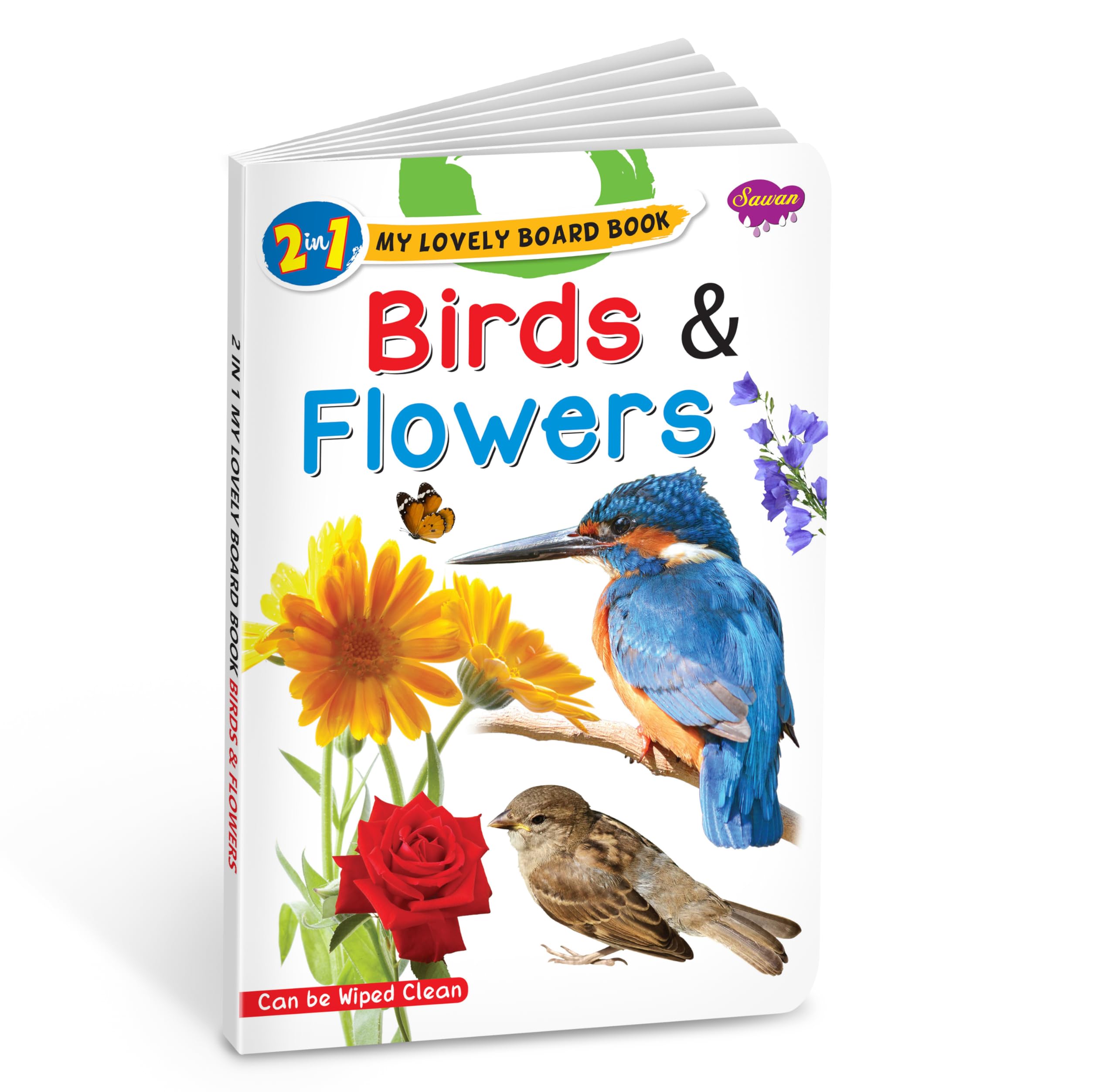 2 In 1 My Lovely Board Book | Birds & Flowers