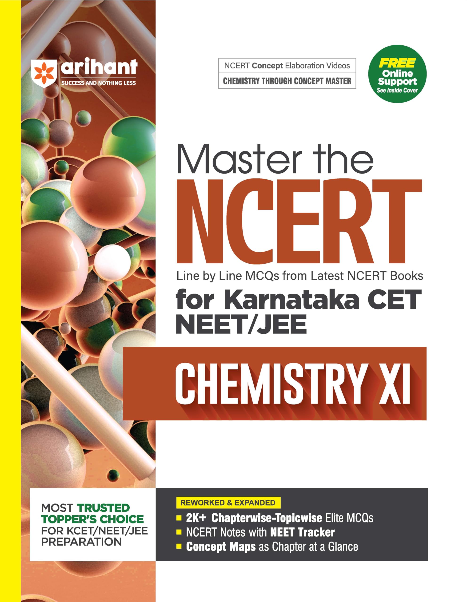 Arihant Master the NCERT Chemistry Class 11 | 2000+ ChapterwiseTopicwise MCQs | Concept Maps & NCERT Tracker | For KCET, NEET, 