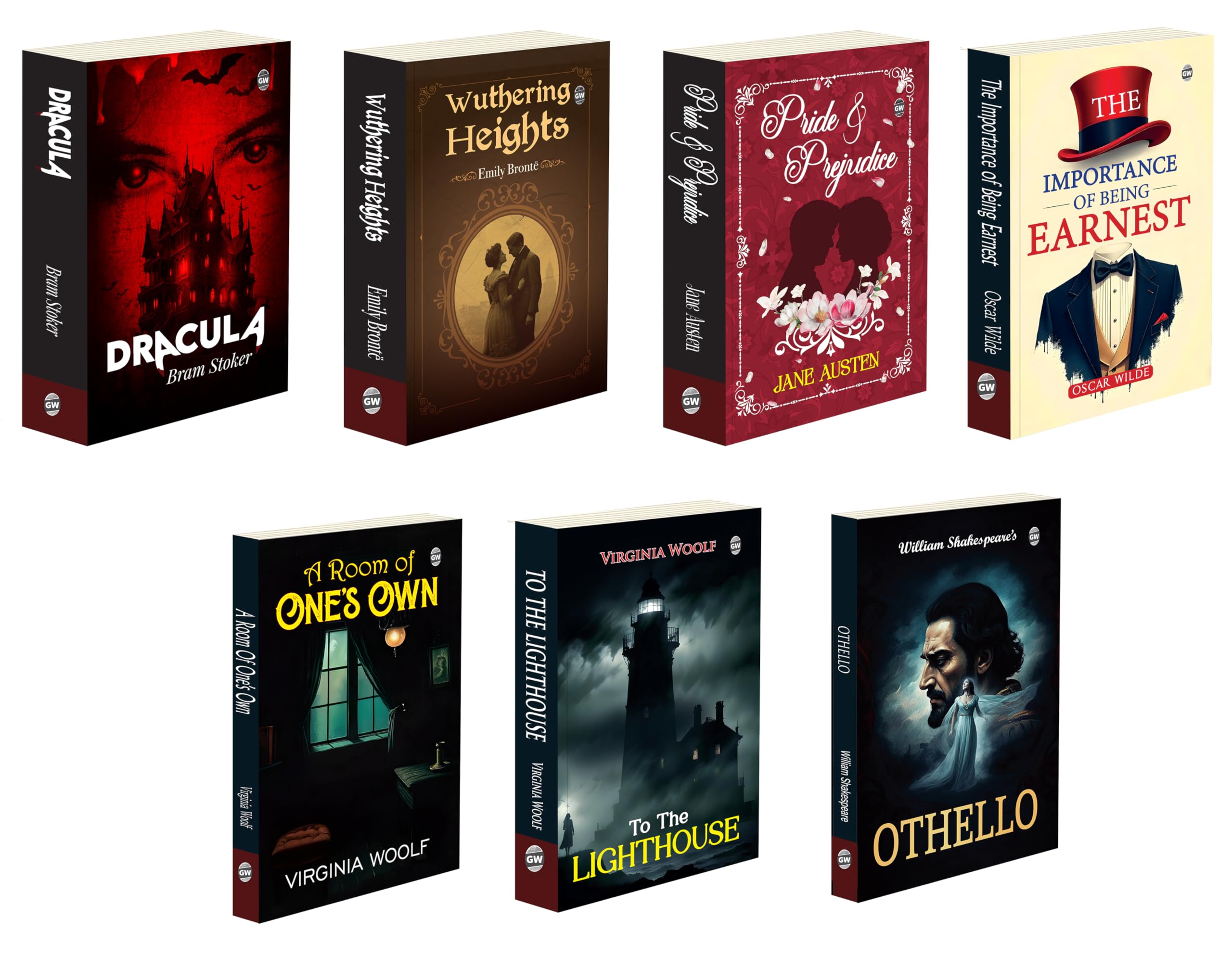Dracula, Wuthering Heights, Pride And Prejudice and more : Gothic romance combo, Victorian literature set, Austen classic pack,