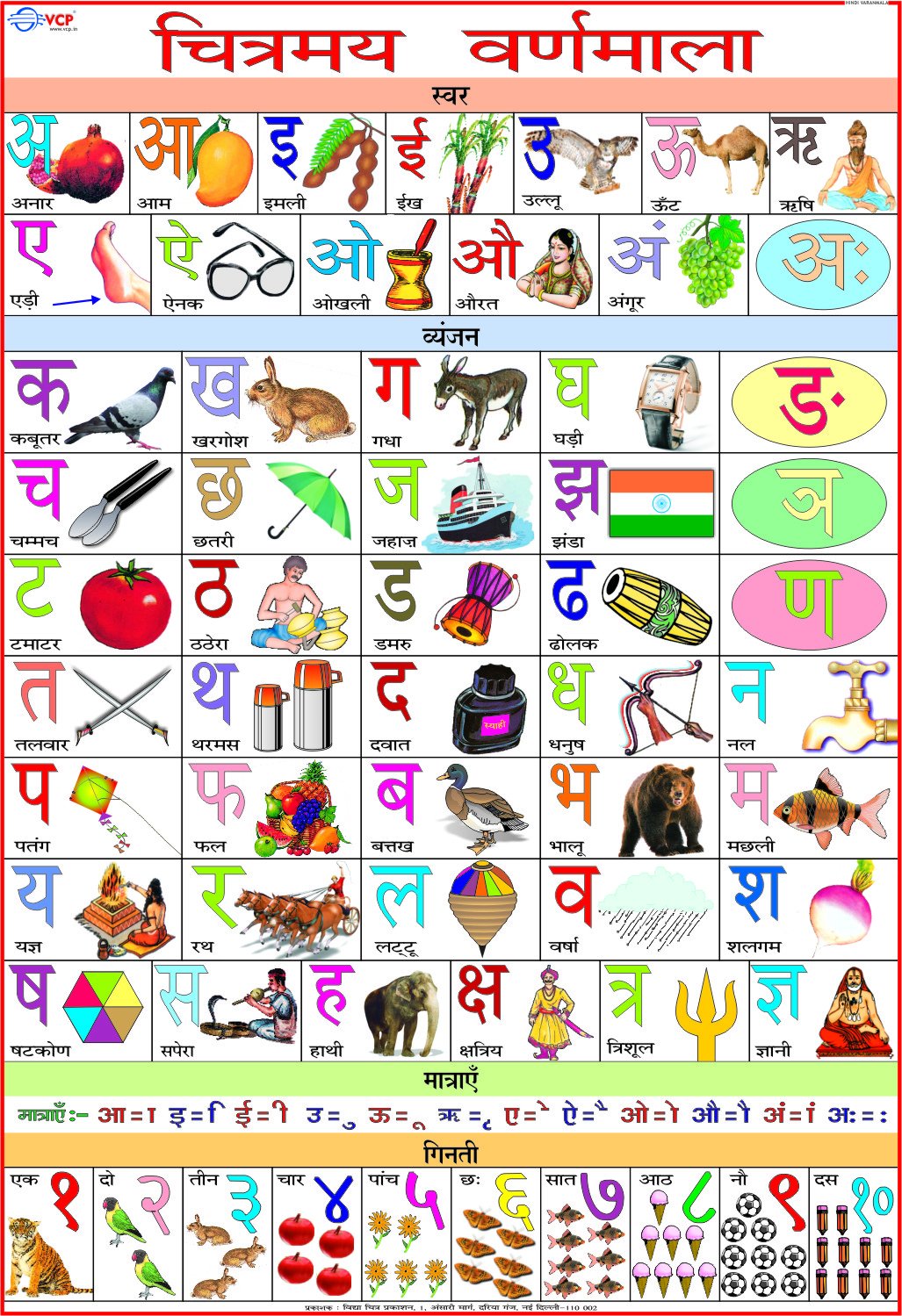 Hindi Varnmala Chart for Kids | 70 x 100 cm | Laminated