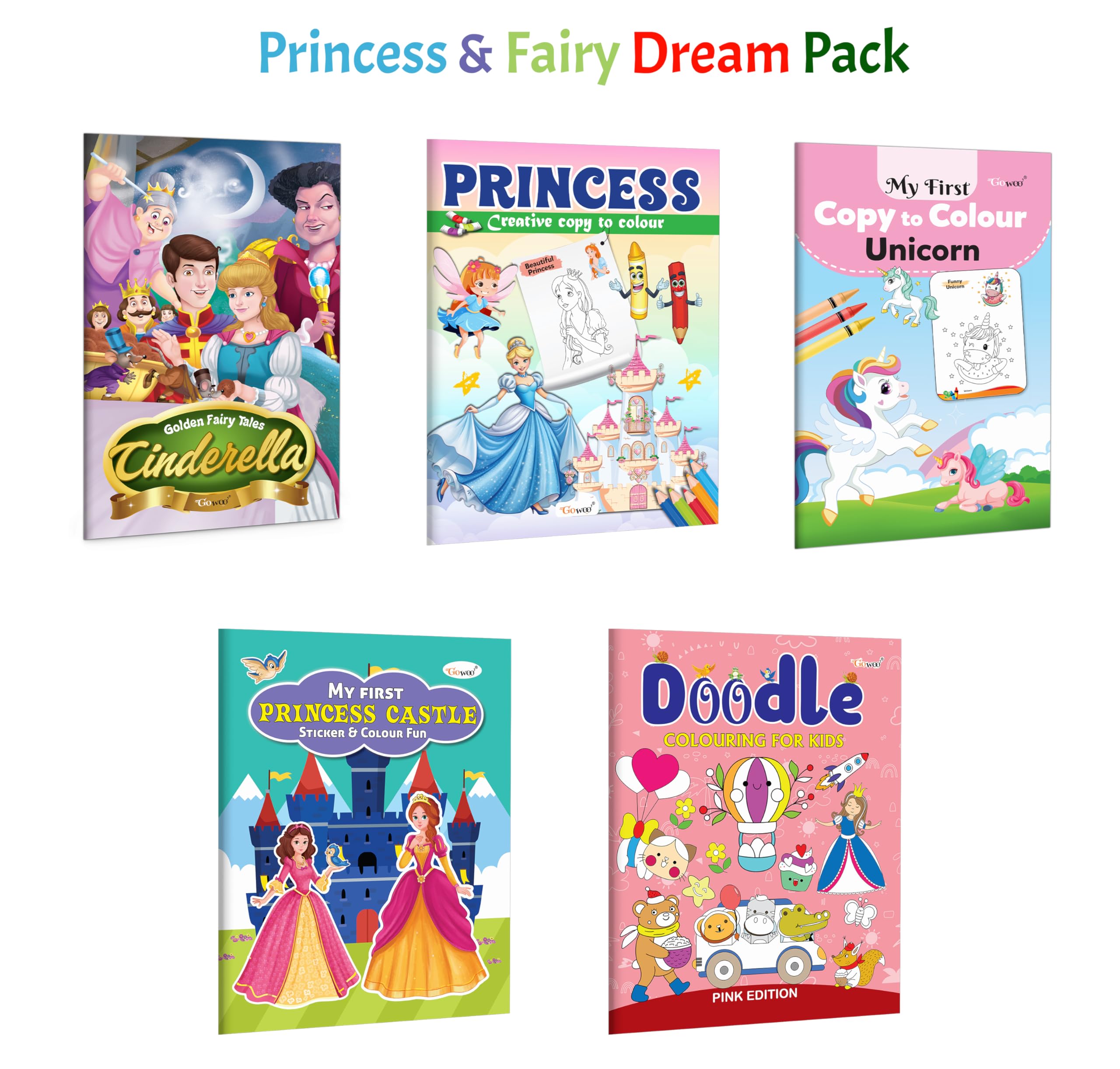 Cindrella  Golden Fairy Tales, PrincessCreative Copy to Colour and more : Fairy tale stories, princess colouring fun, unicorn