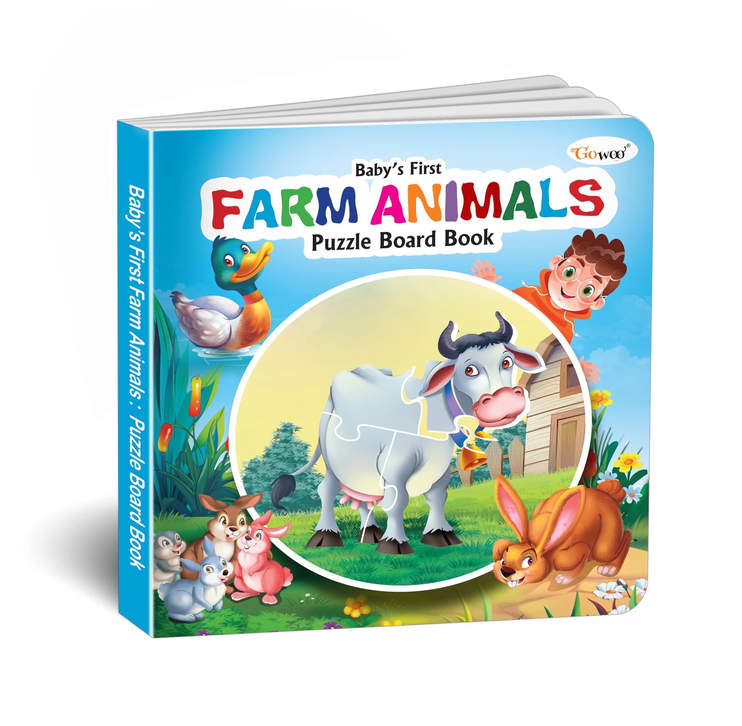 Babys First Farm Animals Puzzle Board Book : Kids learning book, Preschool Puzzles Board Book, Puzzle for kids, Educational bo