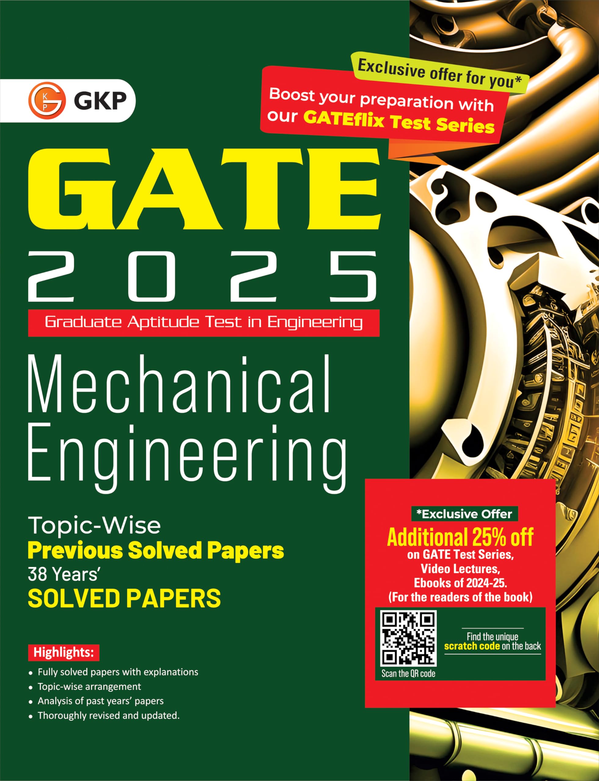 Gkp Gate 2025 : Mechanical Engineering  38 Years TopicWise Previous Solved Papers