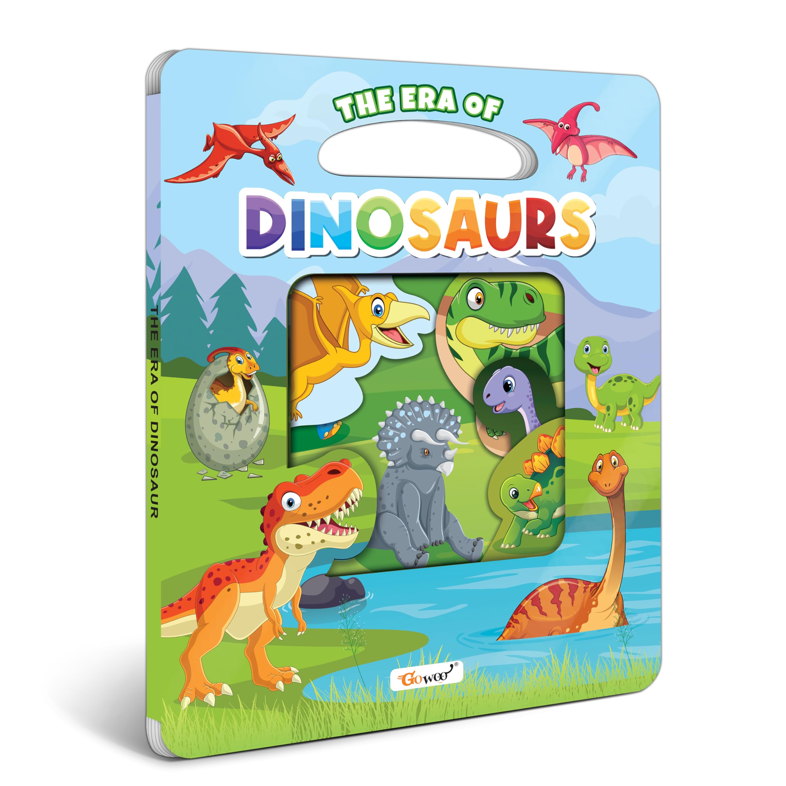 The Era of Dinosaur Window Cut Board Book : Toddler Board Book, Kid DieCut Shape Book, Fun Learning Board Book, Learning Books 