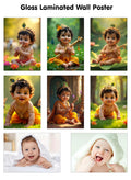 KRISHNA BABY POSTER  1, 2, 3, 4, 5, 6 and BABY POSTER  5 and 6 (GLOSS LAMINATION) : Krishna baby wall dcor, stylish baby glos