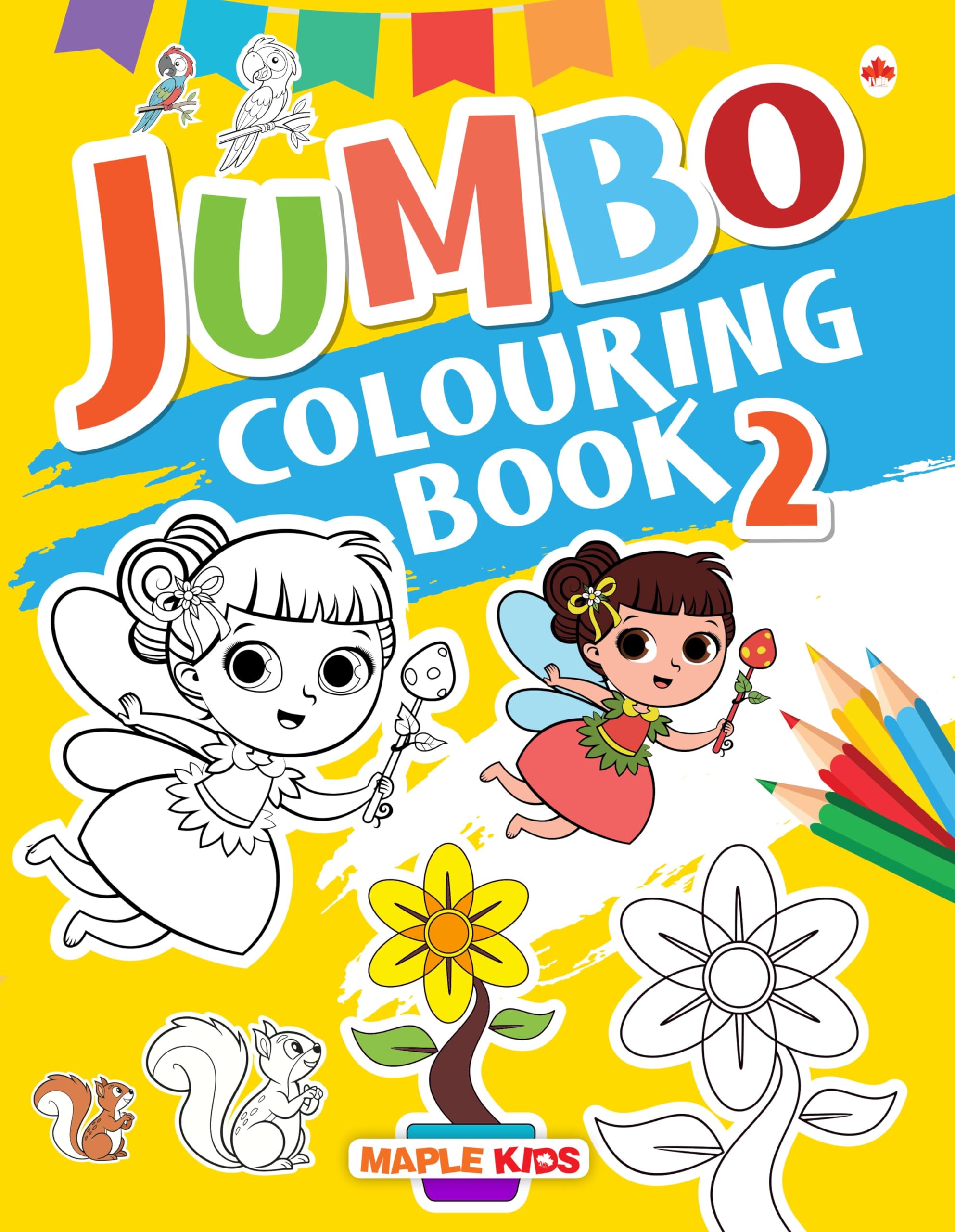 Jumbo Colouring Book 2  Activity Coloring Book  Gift to children for painting, drawing and colouring with reference guide  Co